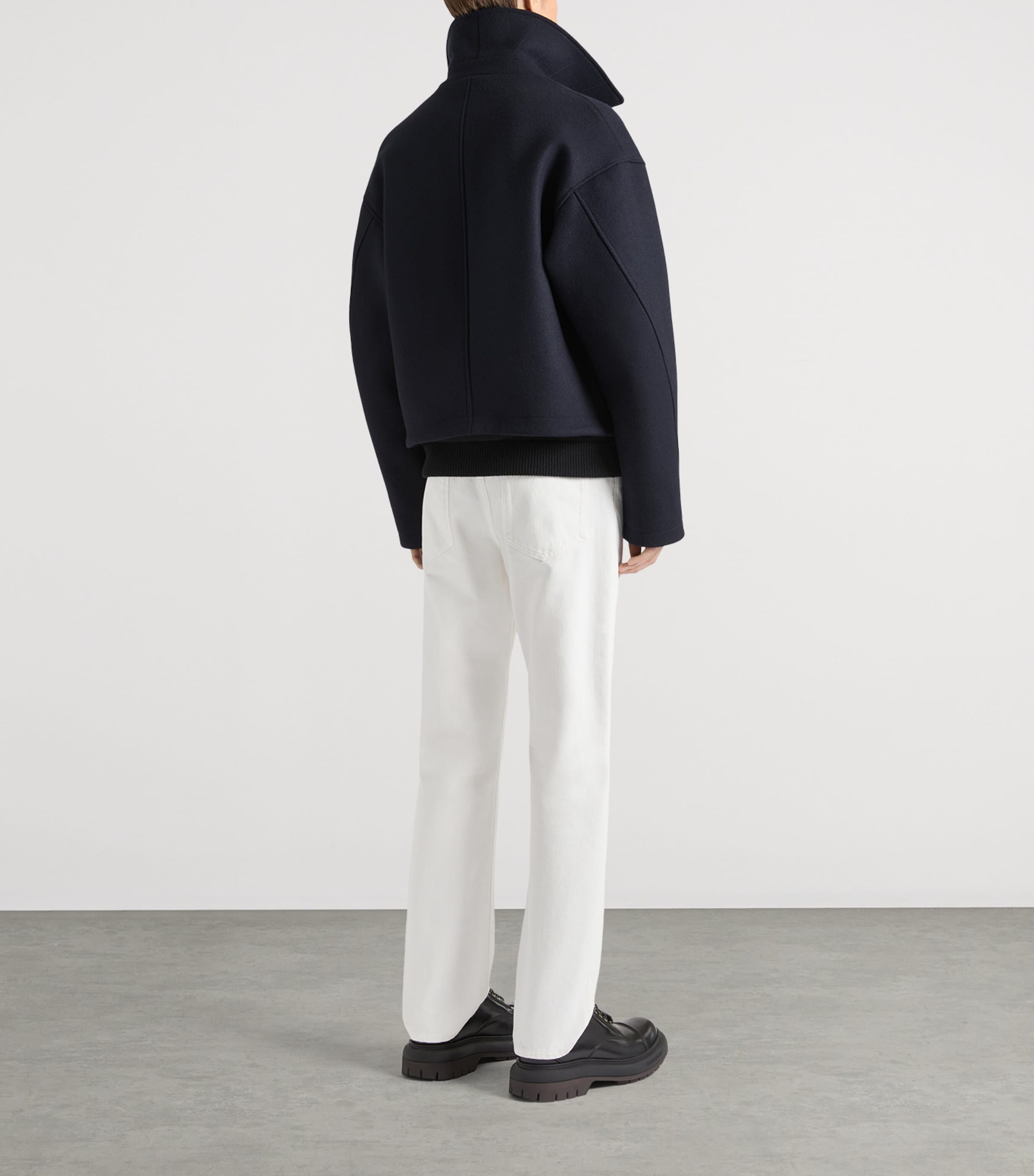 Givenchy Mens Wool Oversized-Collar Jacket Image 5