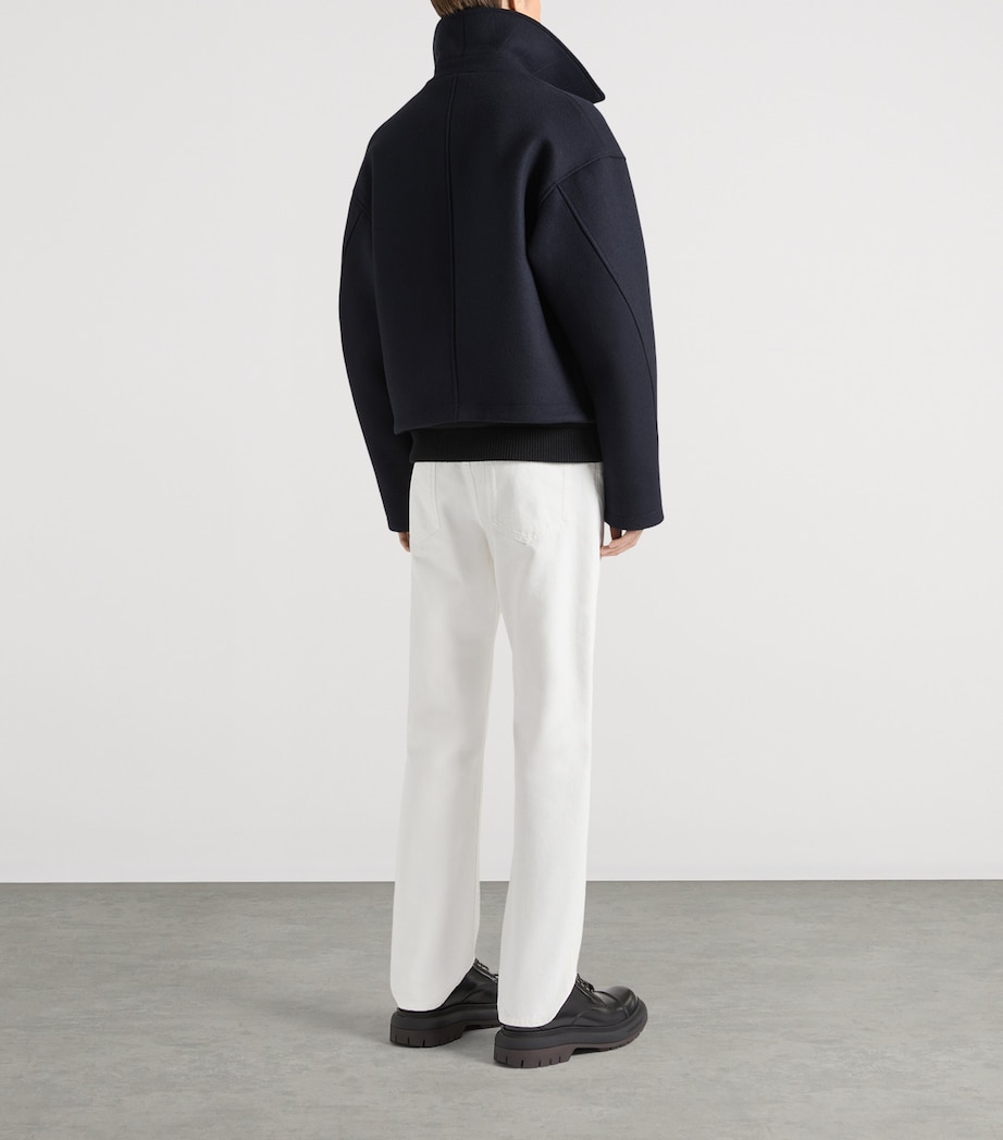 Givenchy Mens Wool Oversized-Collar Jacket Image 5