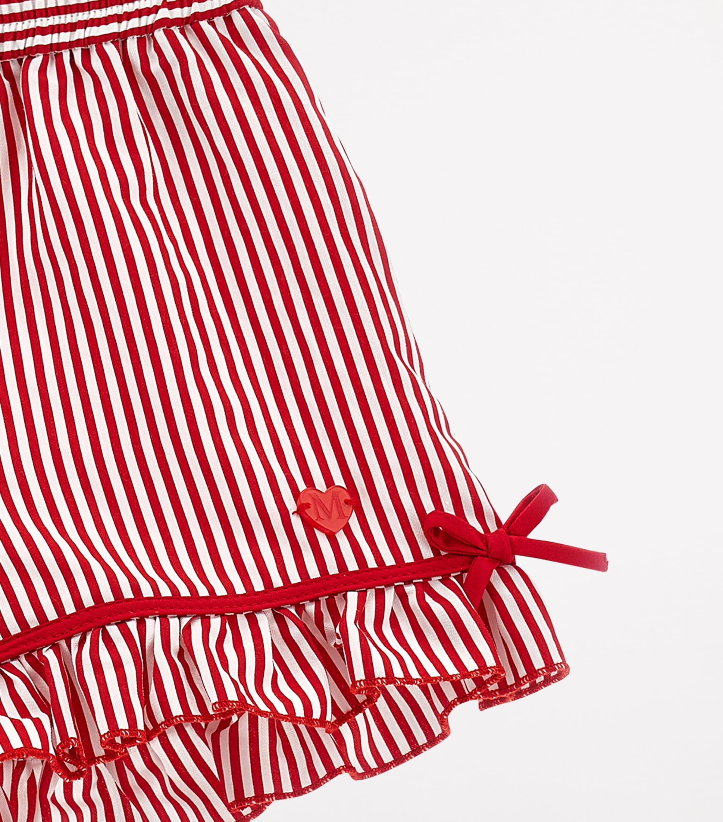 Ruffle-Trim Stripe Shorts (3-36 Months) BIANCO+ROSSO Image 3