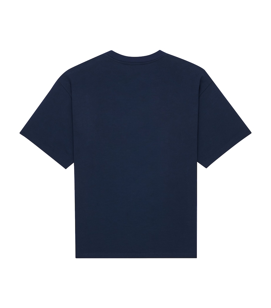 Saint Laurent Mens Cotton-Blend Logo-Patch T-Shirt Image 2