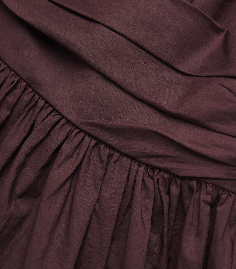 Cotton Plunge Halter Dress AUBERGINE/AUB Image 5