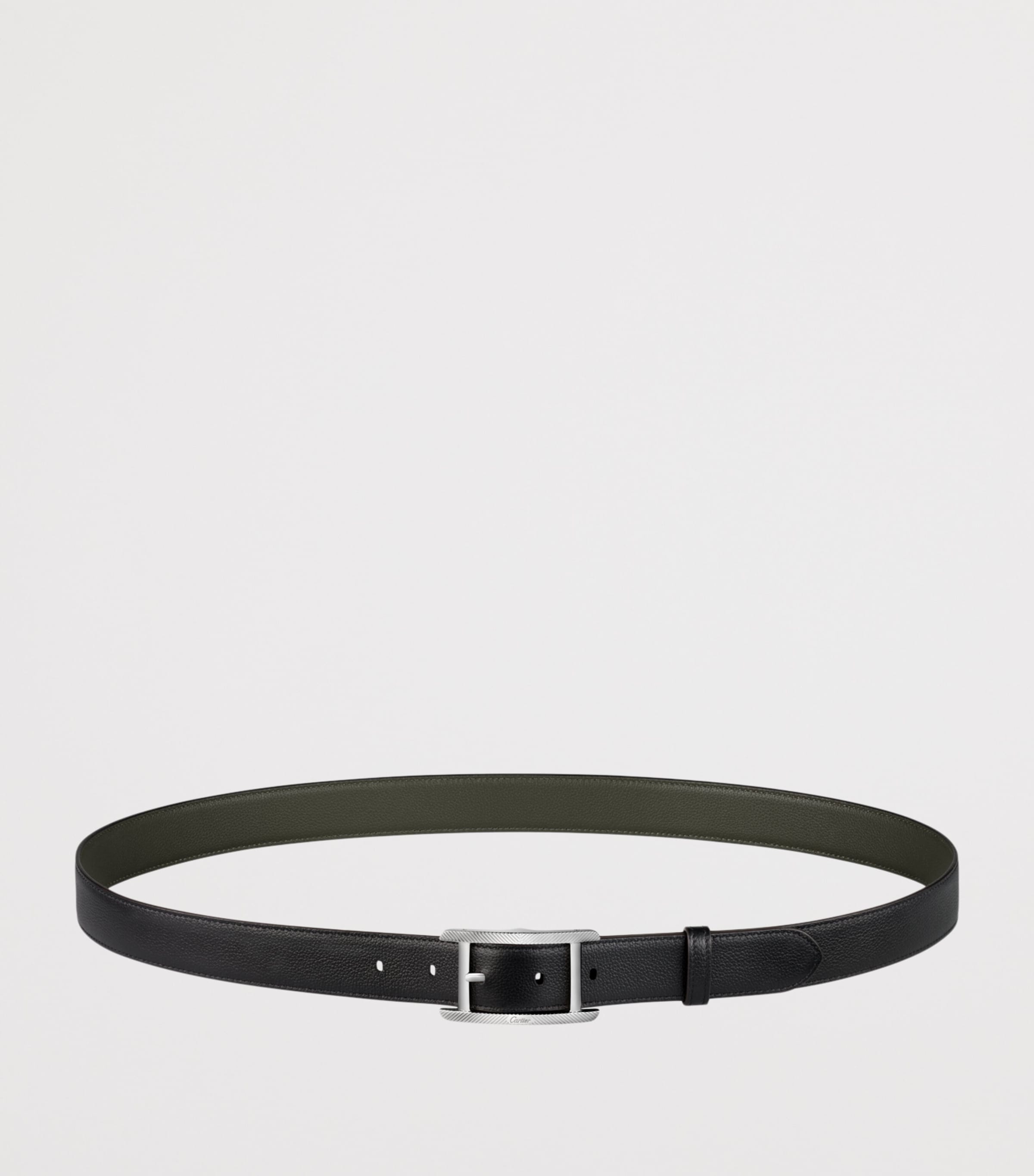Leather Tank de Cartier Belt BLACK AND GREEN TEA Image 2