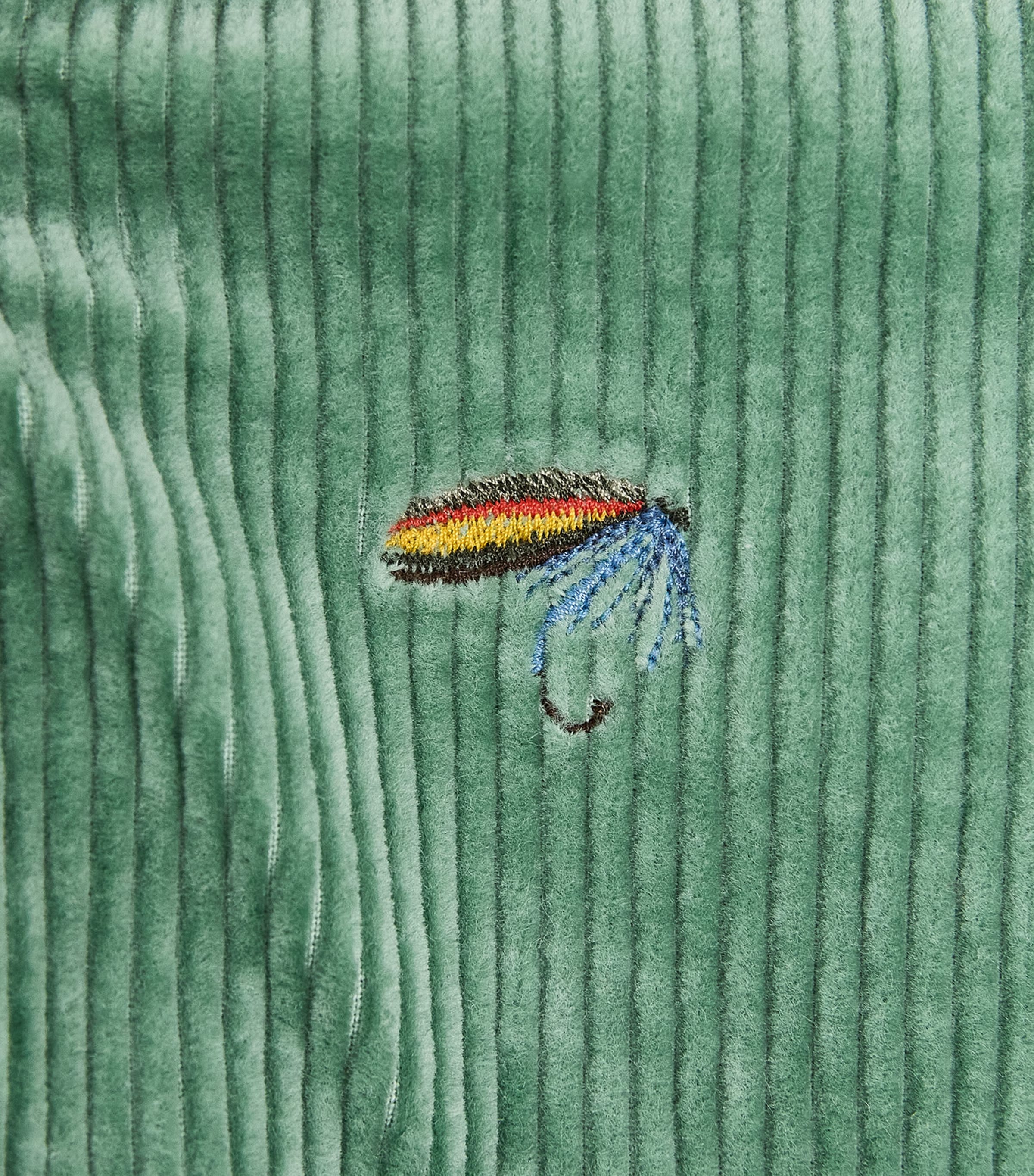 Ralph Lauren Kids Corduroy Embroidered Prepster Shorts (6-14 Years) Faded Mint Image 3