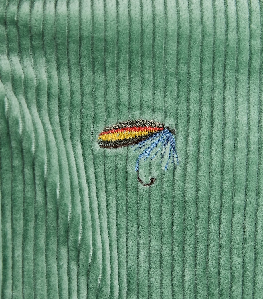 Ralph Lauren Kids Corduroy Embroidered Prepster Shorts (6-14 Years) Faded Mint Image 3