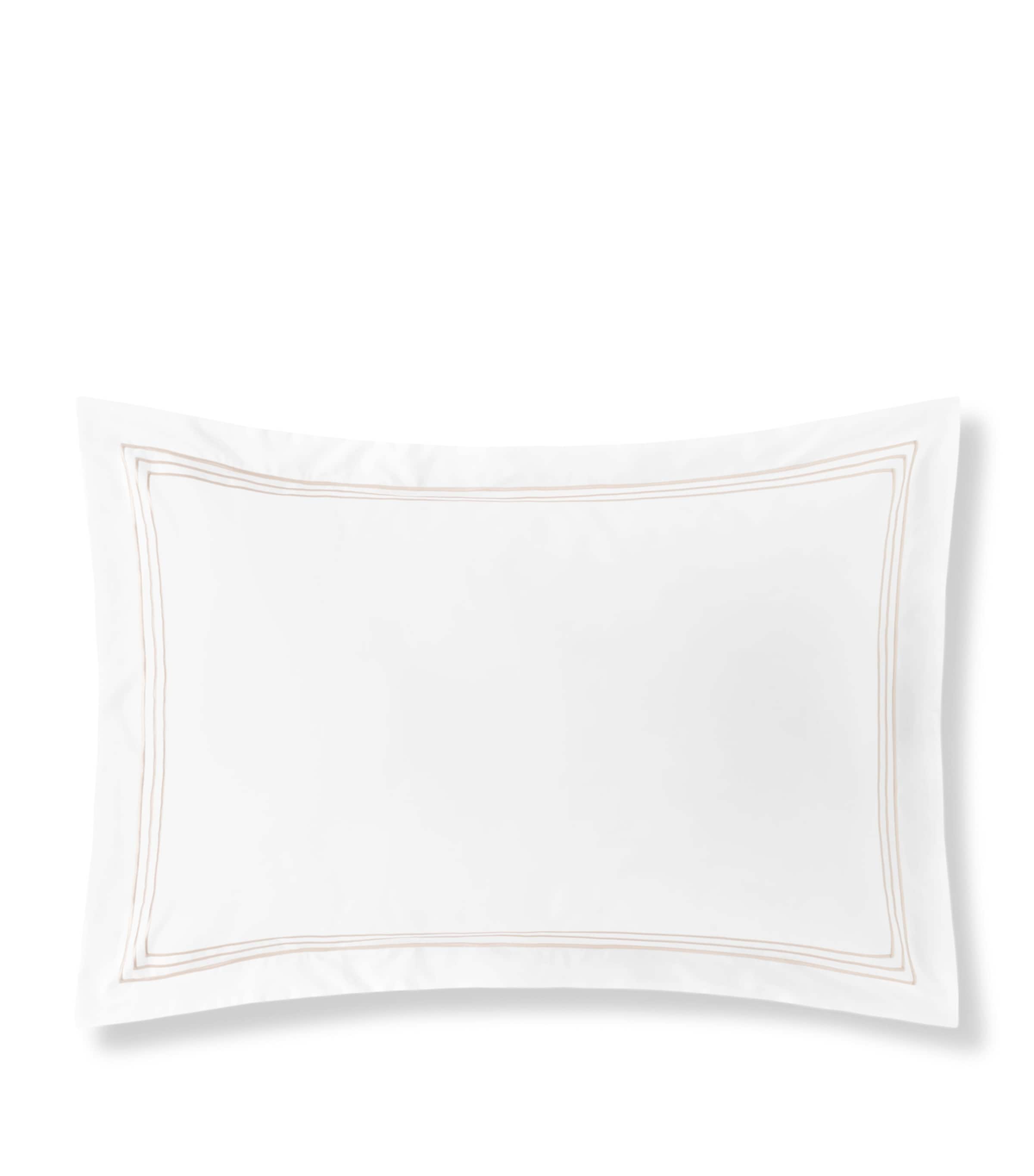 Cotton Alvorada Oxford Pillowcases (50cm x 75cm) WHITE/TIRAMISU Image 1