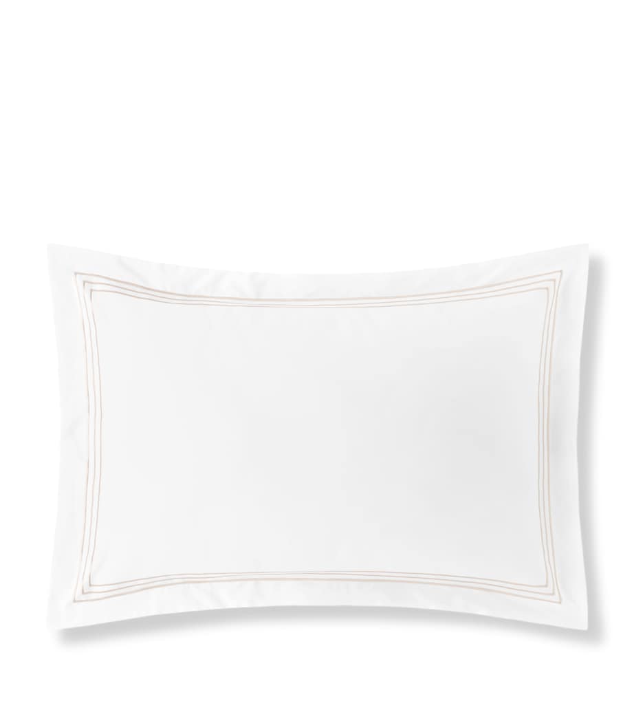 Cotton Alvorada Oxford Pillowcases (50cm x 75cm) WHITE/TIRAMISU Image 1