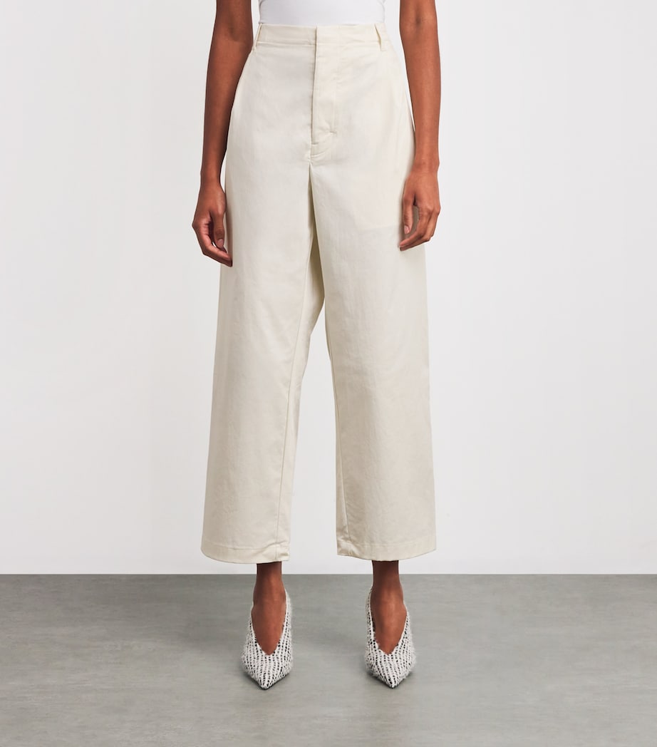 Stretch-Cotton Straight Sanctuary Trousers IVORY COTTON TWILL Image 3