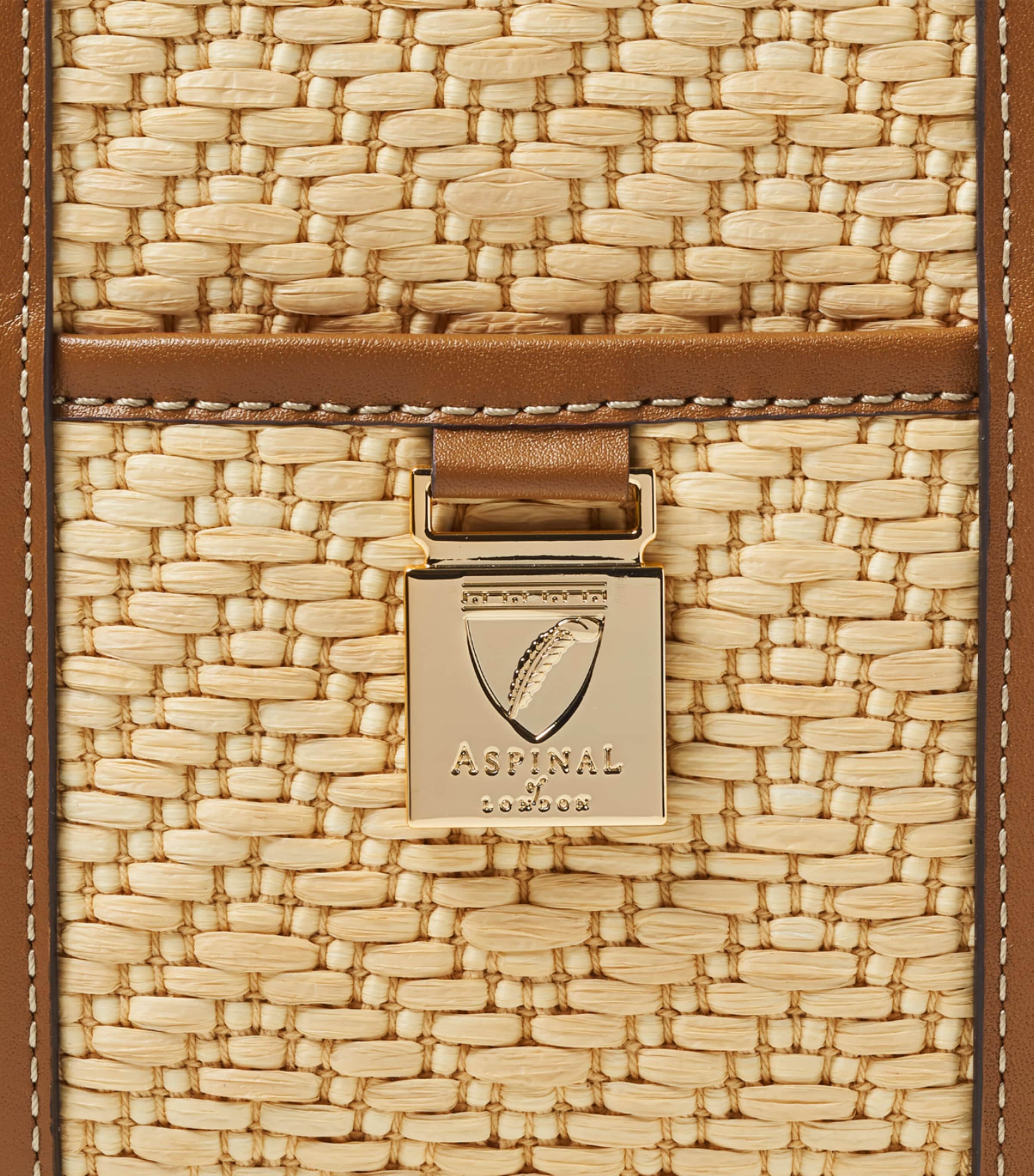 Aspinal Of London Raffia Henley Tote Bag Neutral Image 4