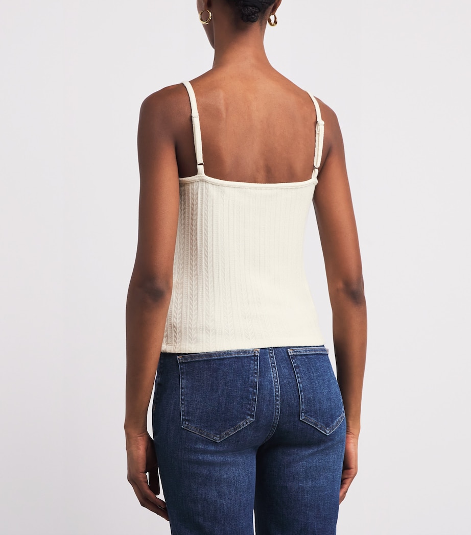Pointelle-Knit Cami W0007 ECRU Image 4