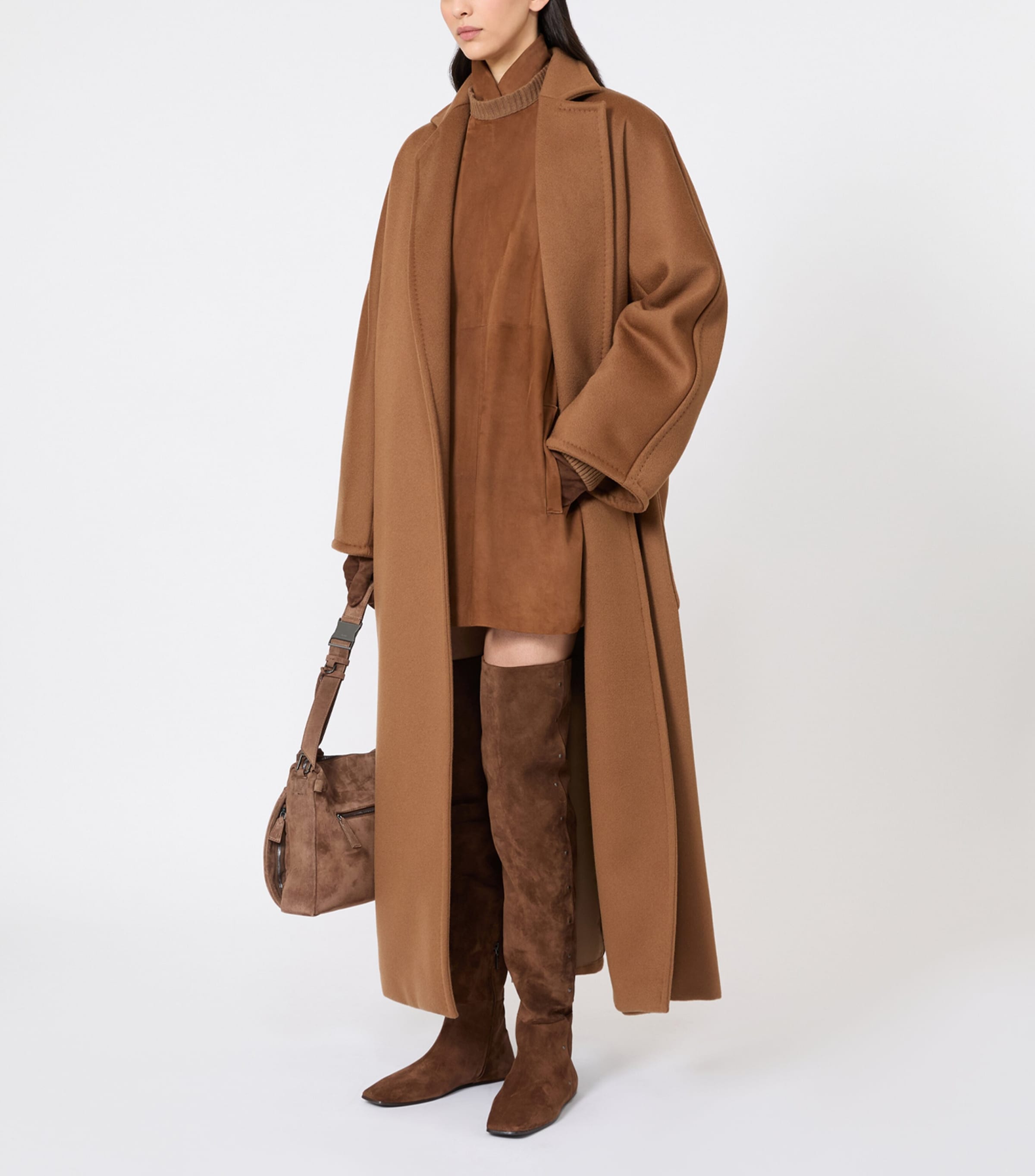 Max Mara Womens Cashmere Long Coat Camel Image 4