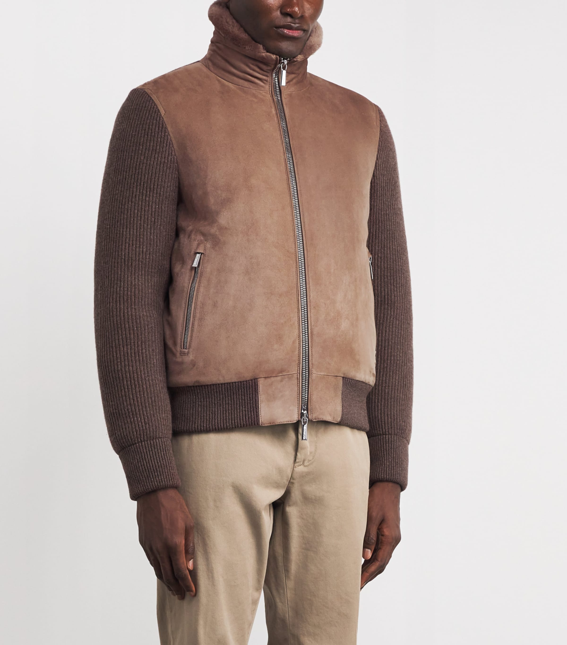 Shearling-Down Campiglio Bomber Jacket U0254 TORTORA Image 3