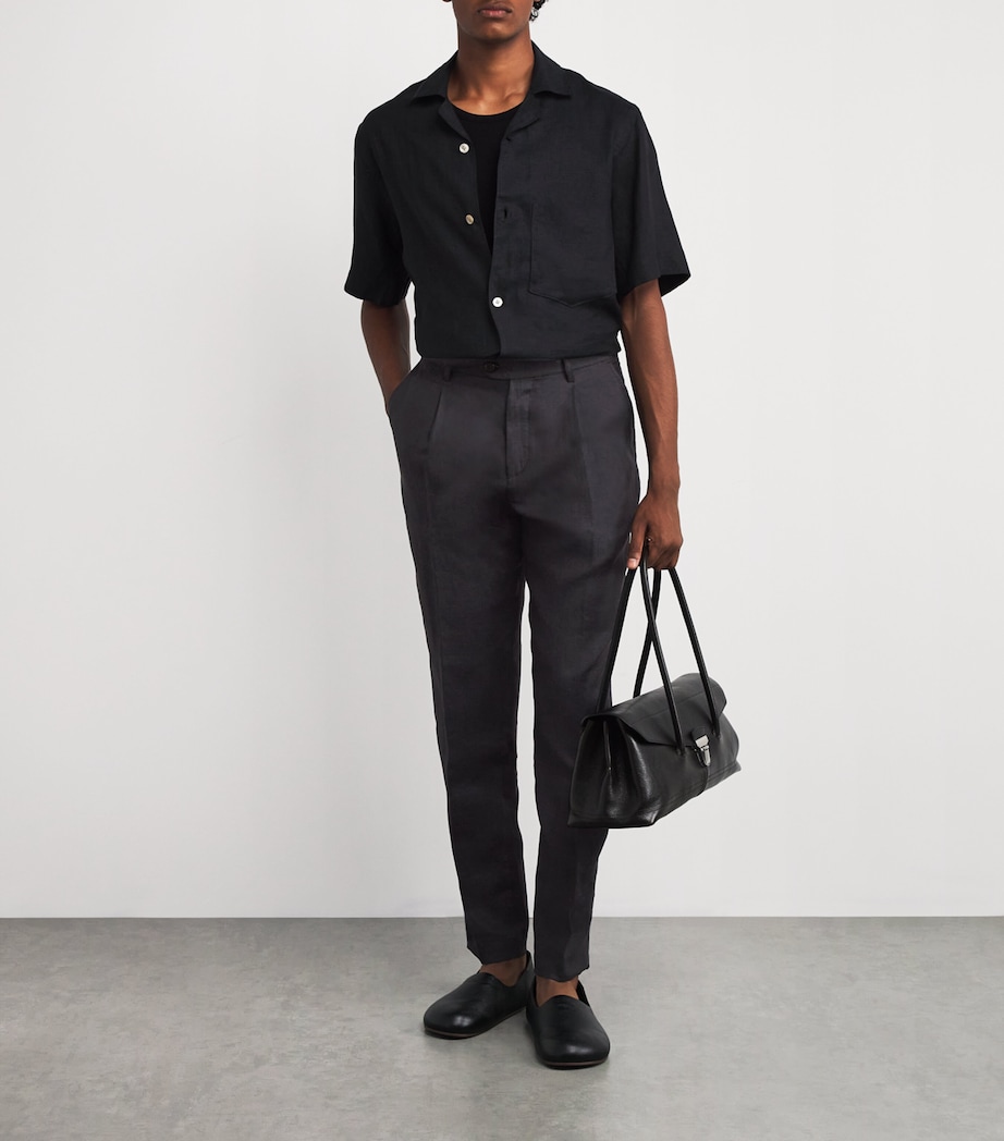 x Harrods Linen Tailored Trousers NERO Image 2