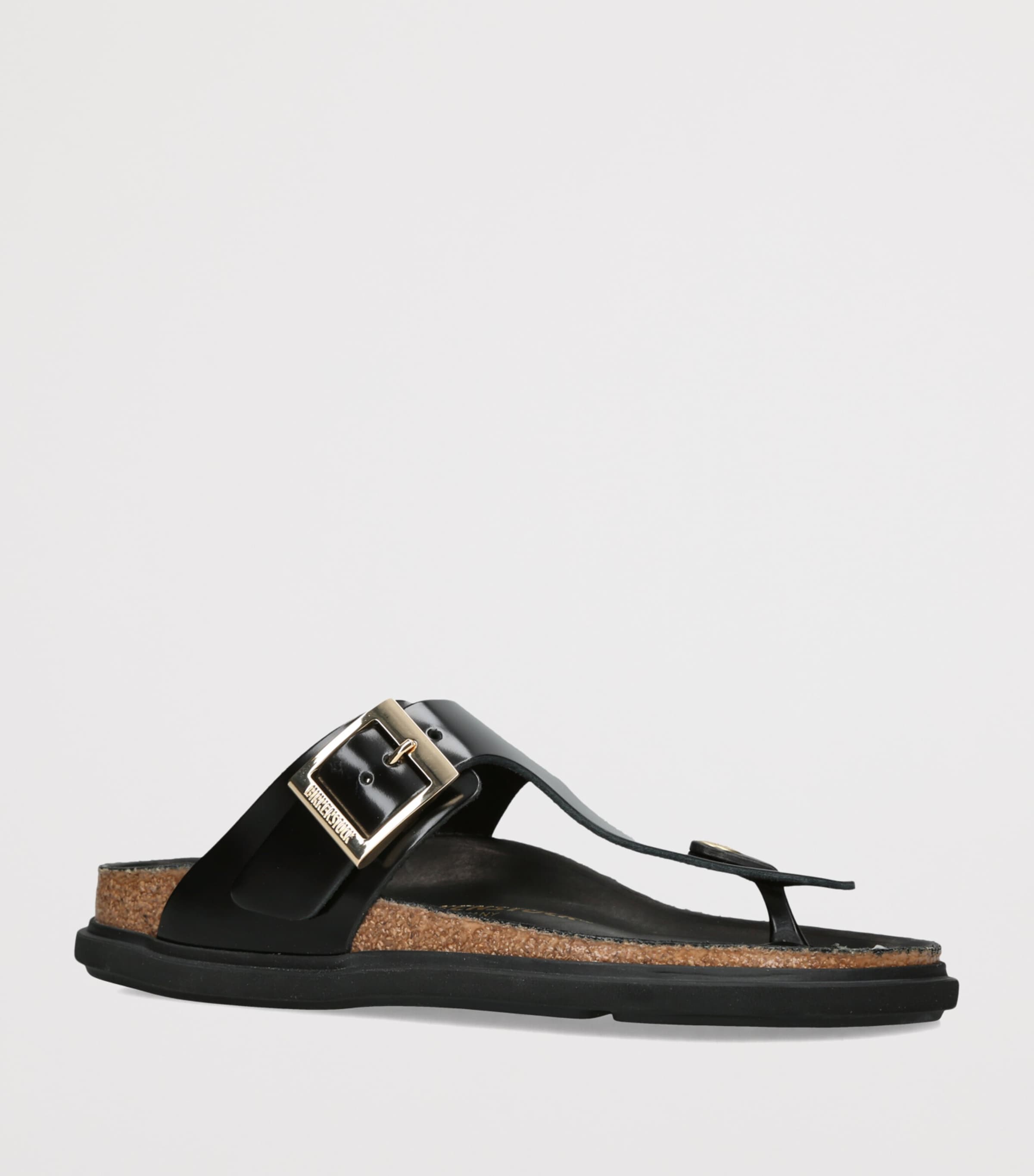 Birkenstock Patent Leather Gizeh Sandals (Narrow Fit) Black Image 3