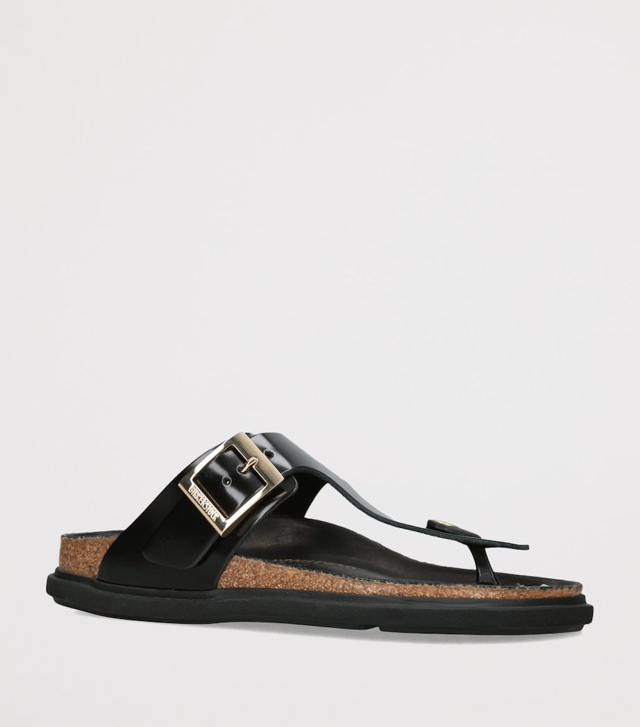 Birkenstock Patent Leather Gizeh Sandals (Narrow Fit) Black Image 3