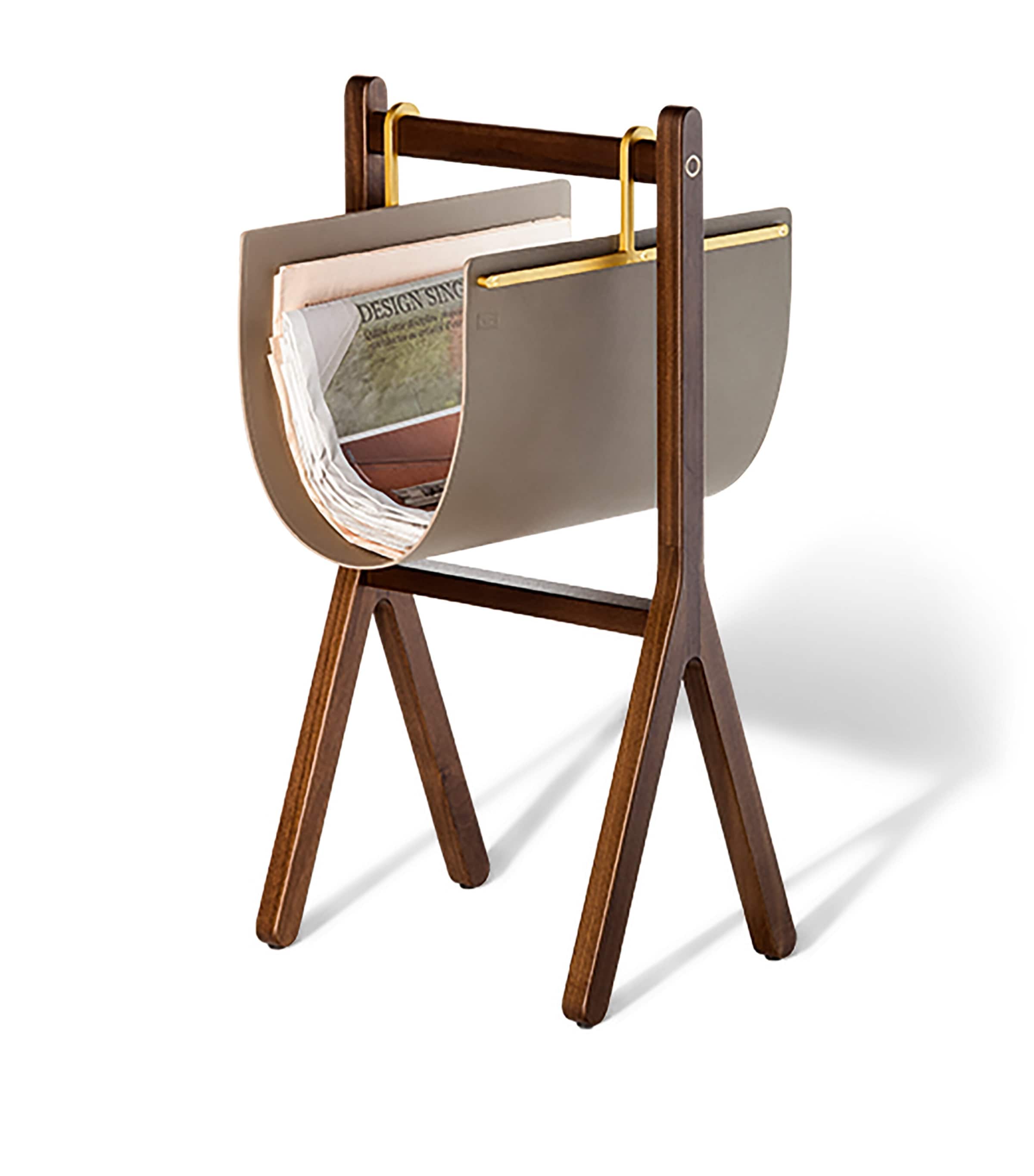 Poltrona Frau Ren Magazine Rack Pel Sc/il Blu Image 1