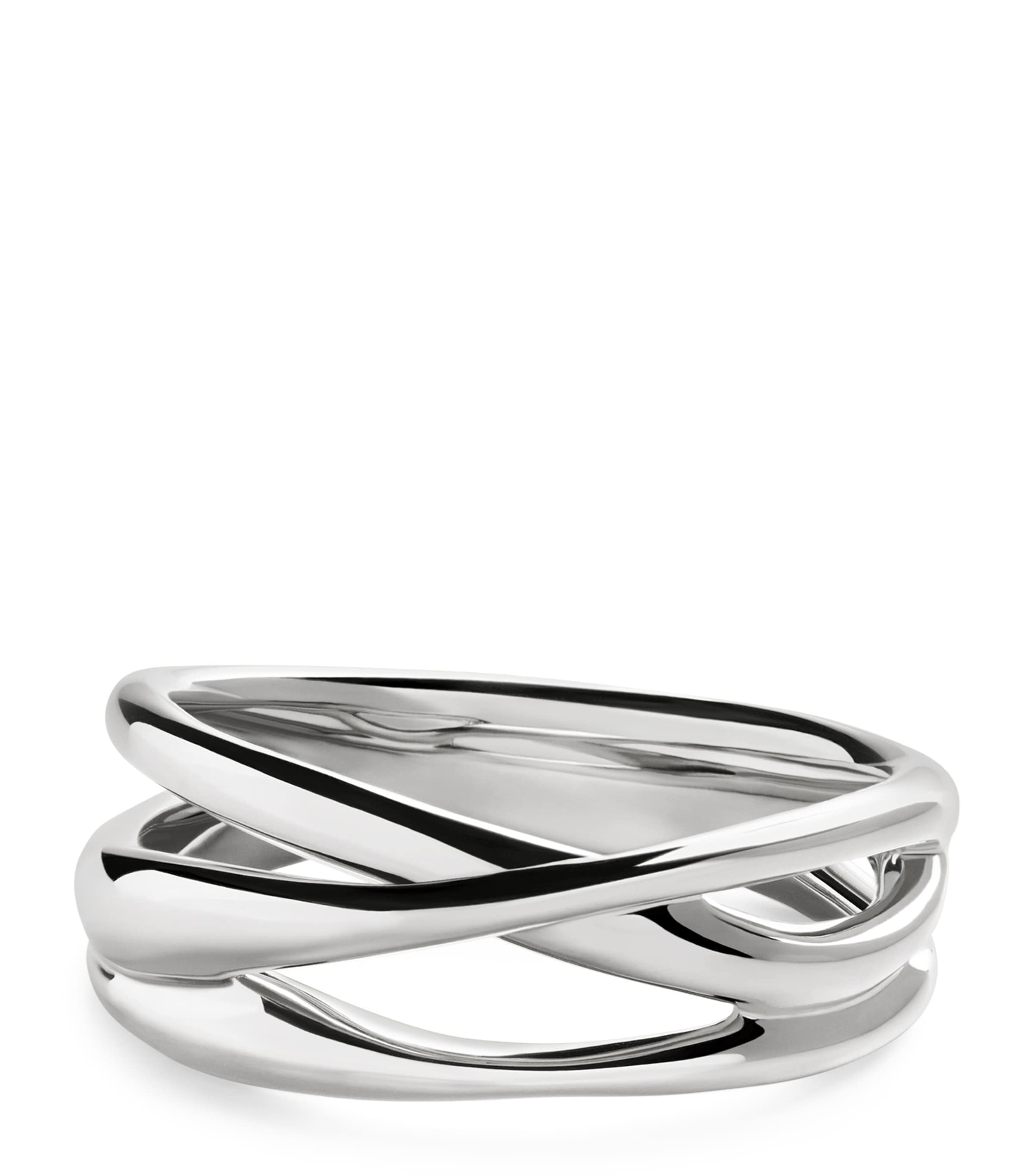Monica Vinader Sterling Silver Nura Crossover Ring In Silver