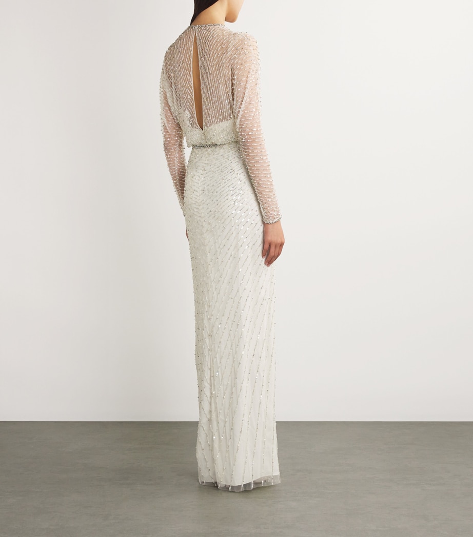 Draped Embellished Nina Gown VANILLA 2018 Image 3