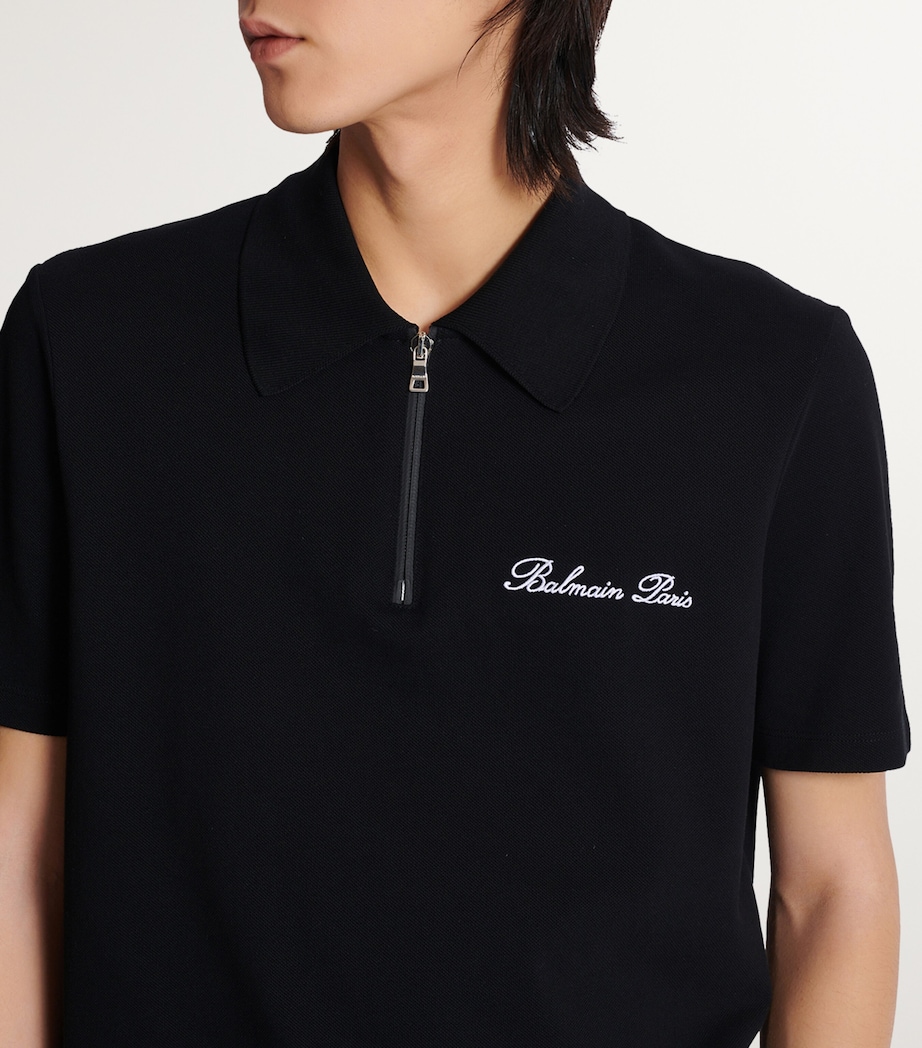 Embroidered Logo Polo Shirt EAB NOIR/BLANC Image 8