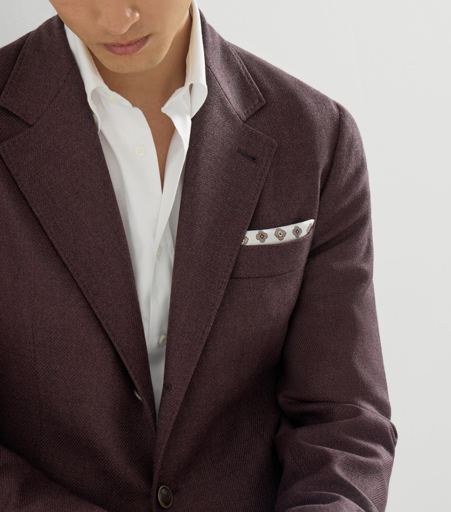 Brunello Cucinelli Mens Mouliné Virgin Wool Twill Deconstructed Blazer Image 6