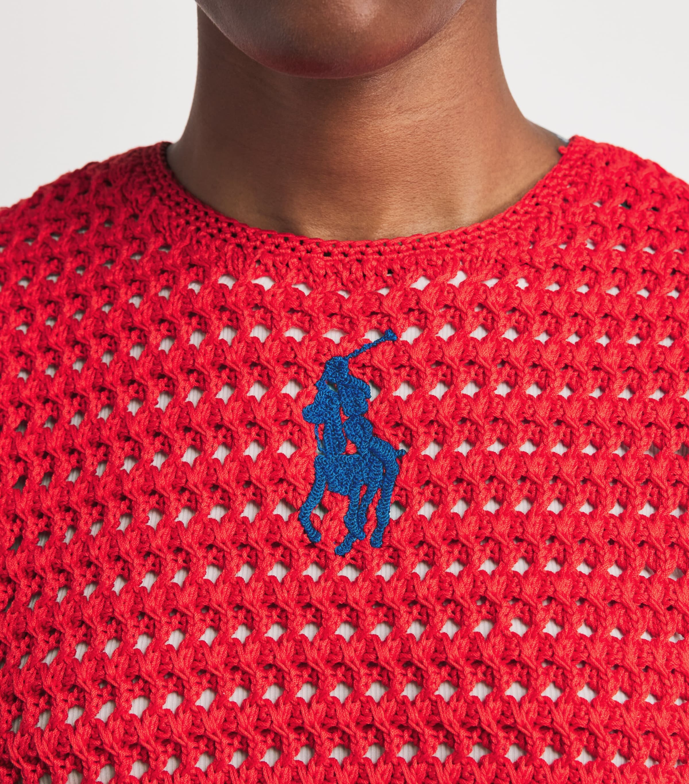 Polo Ralph Lauren Womens Cotton Crocheted Sweater Vest Petal Rose Image 3