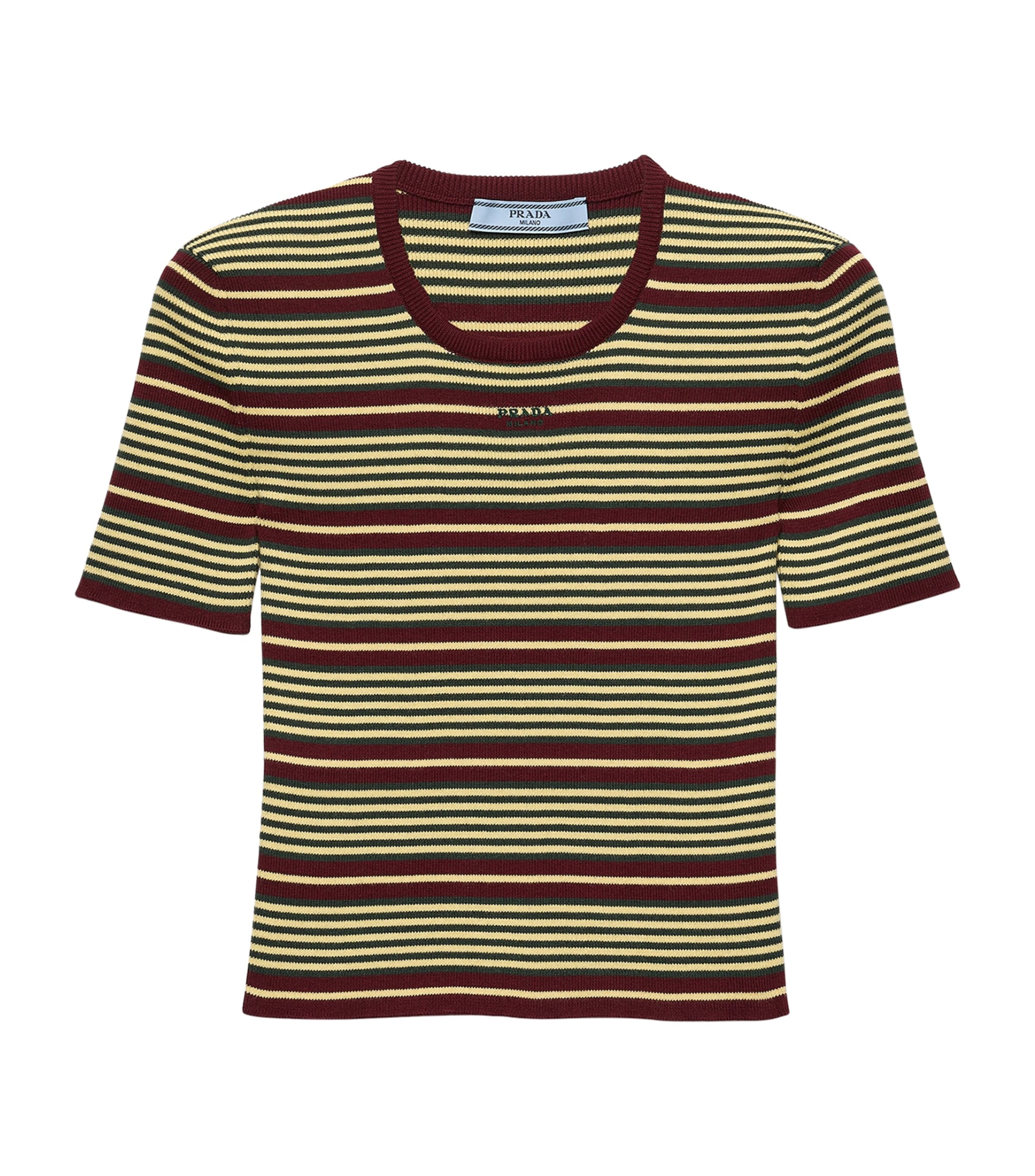 Prada Womens Short-Sleeve Stripe Sweater Image 1