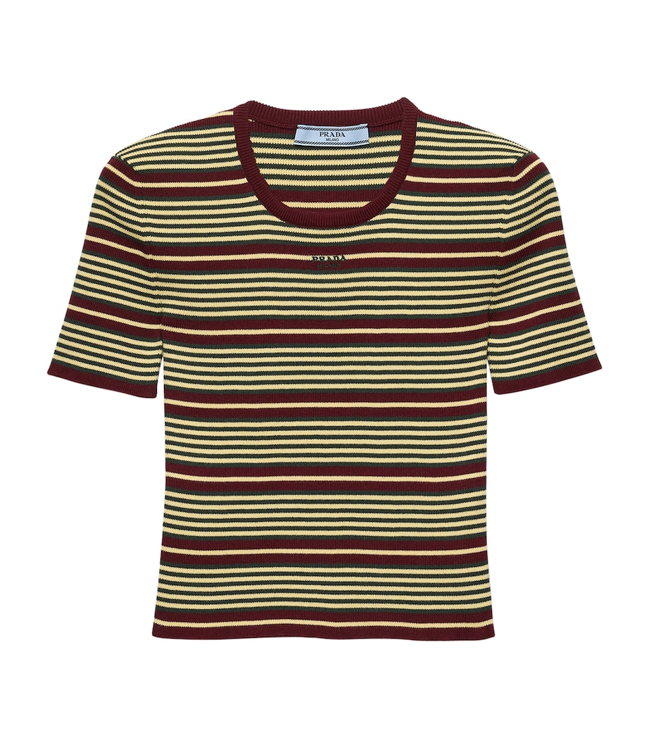 Prada Womens Short-Sleeve Stripe Sweater Image 1