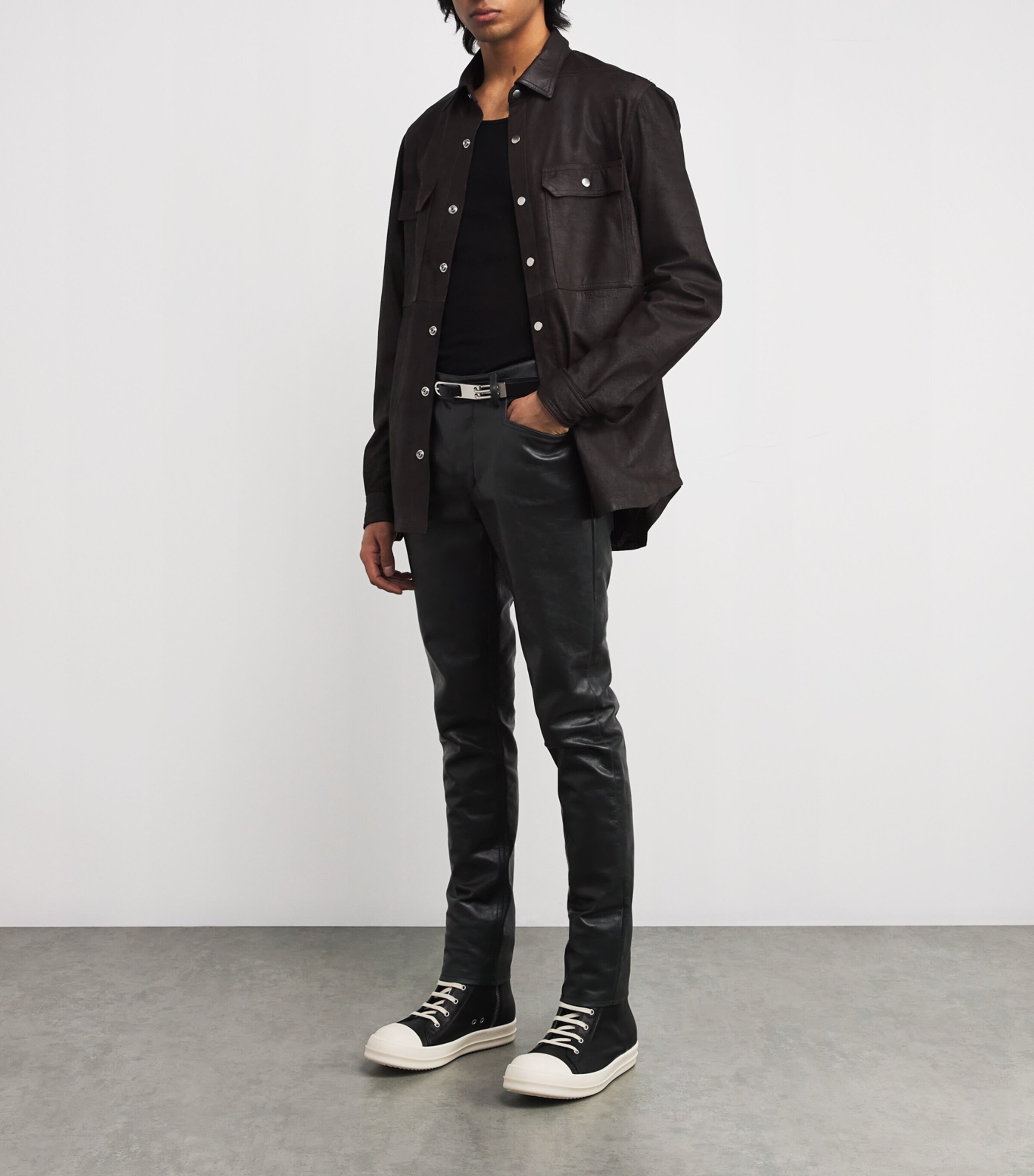 Rick Owens Leather Tongue Belt | Harrods UK