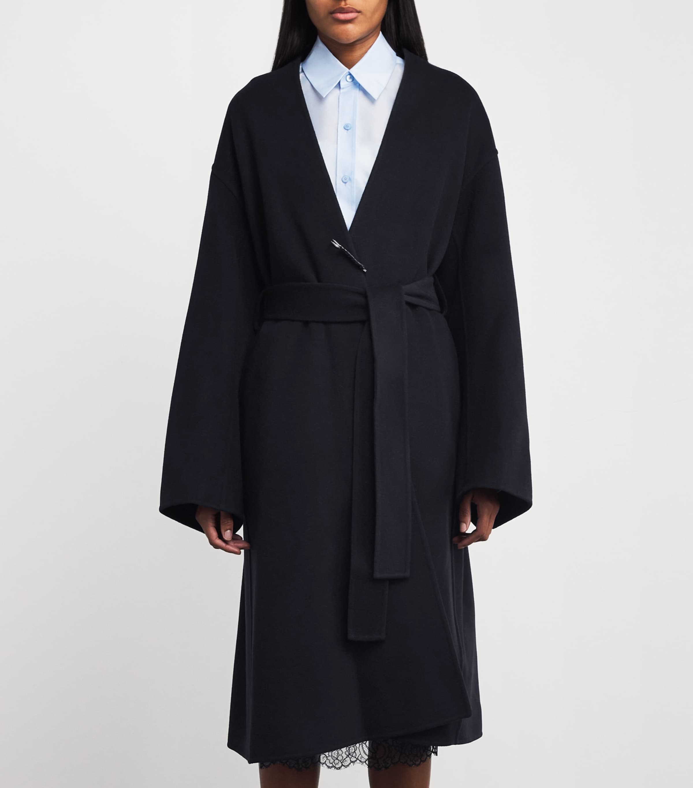 Wool-Cashmere Wrap Coat MIDNIGHT Image 3