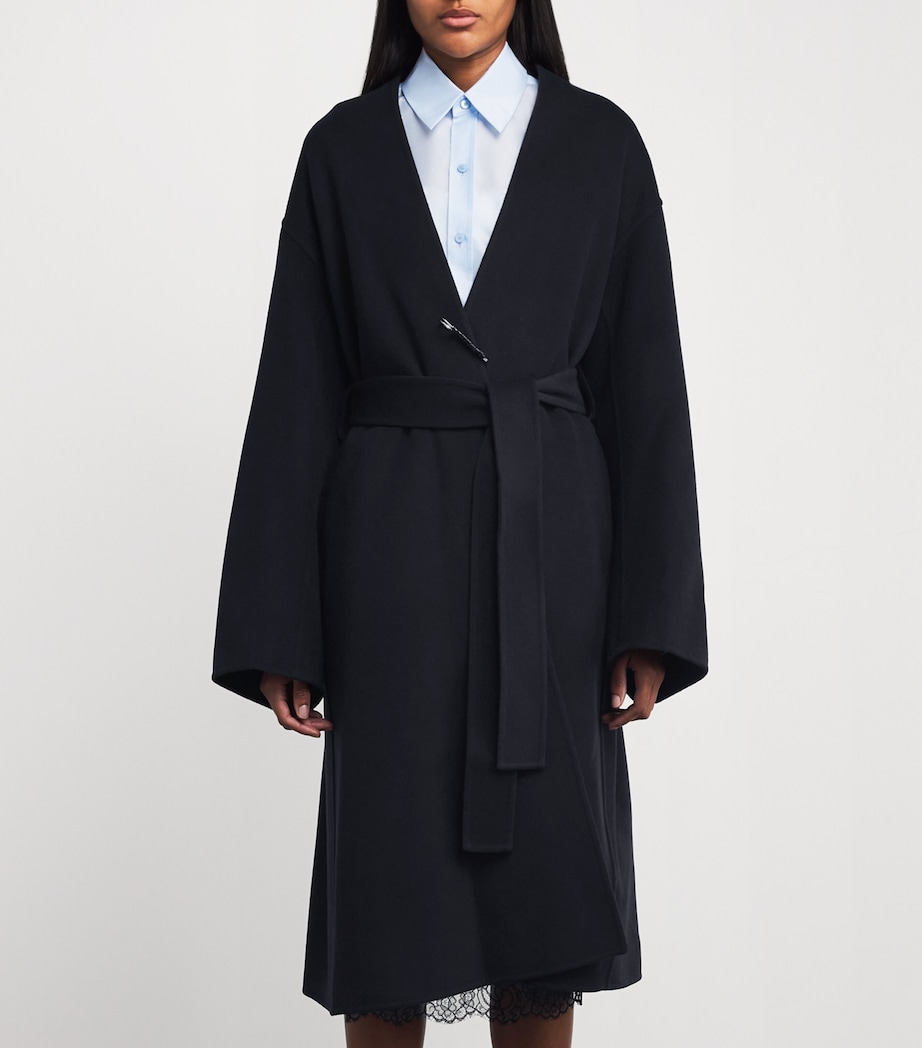 Wool-Cashmere Wrap Coat MIDNIGHT Image 3