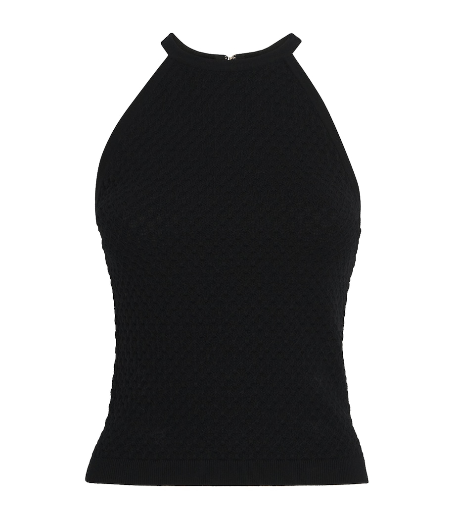 Heidi Pointelle Tank Top BLACK A001 Image 1