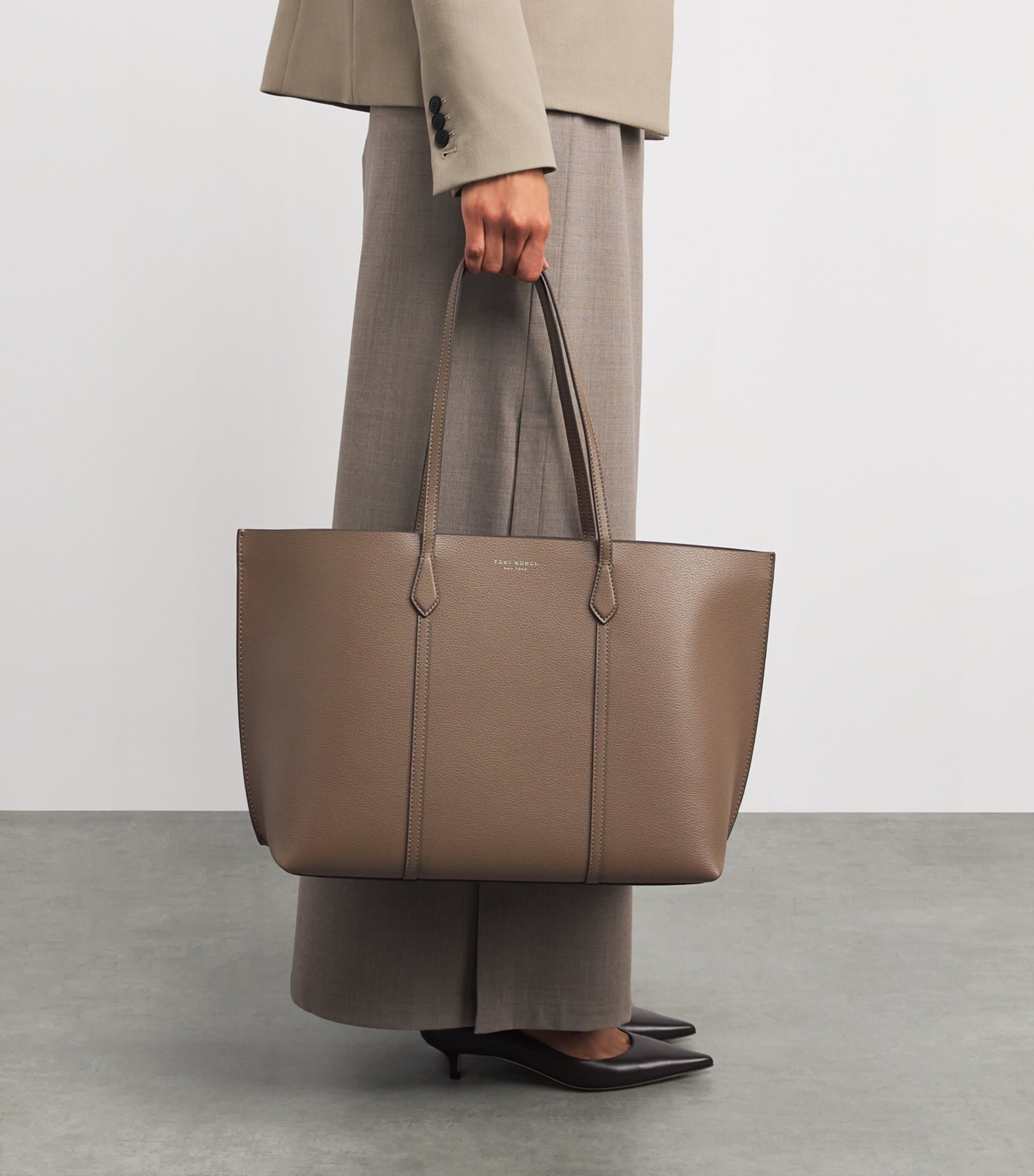 Leather Perry Tote Bag WILD MUSHROOM Image 5