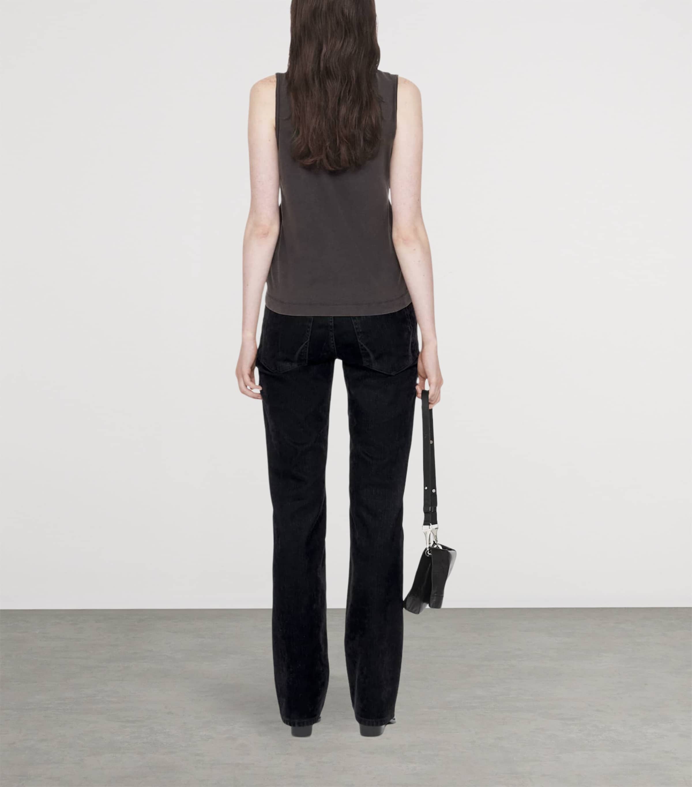 AllSaints Womens Organic Cotton Jenny Tank Top Washed Black Image 7