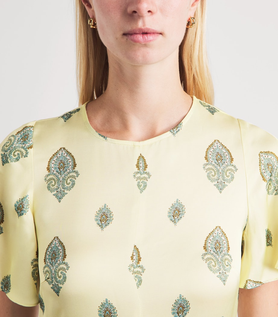 Sandro Paris Womens Paisley Print Maxi Dress Light Yellow Image 3