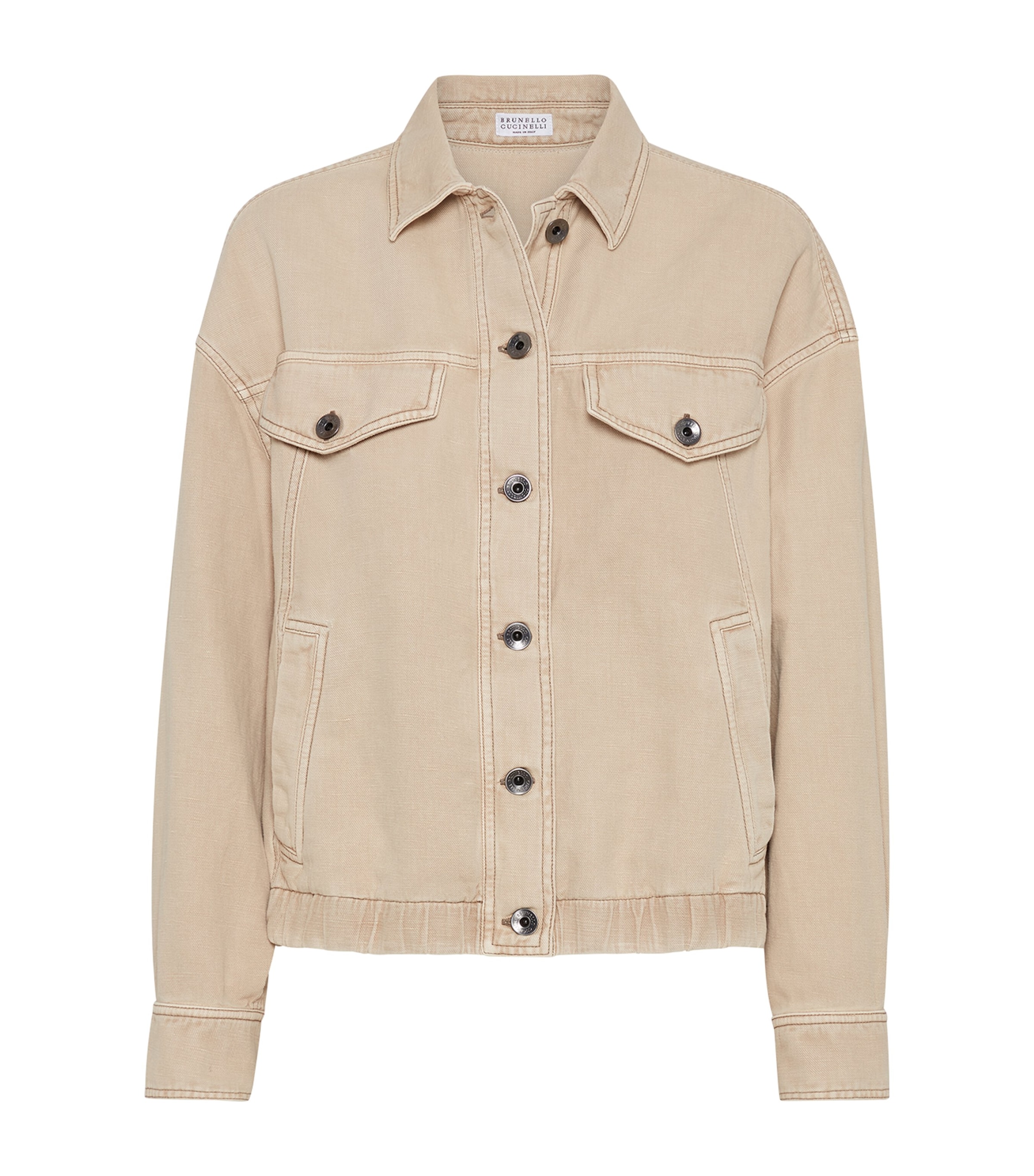 BRUNELLO CUCINELLI COTTON-LINEN GARMENT-DYED JACKET