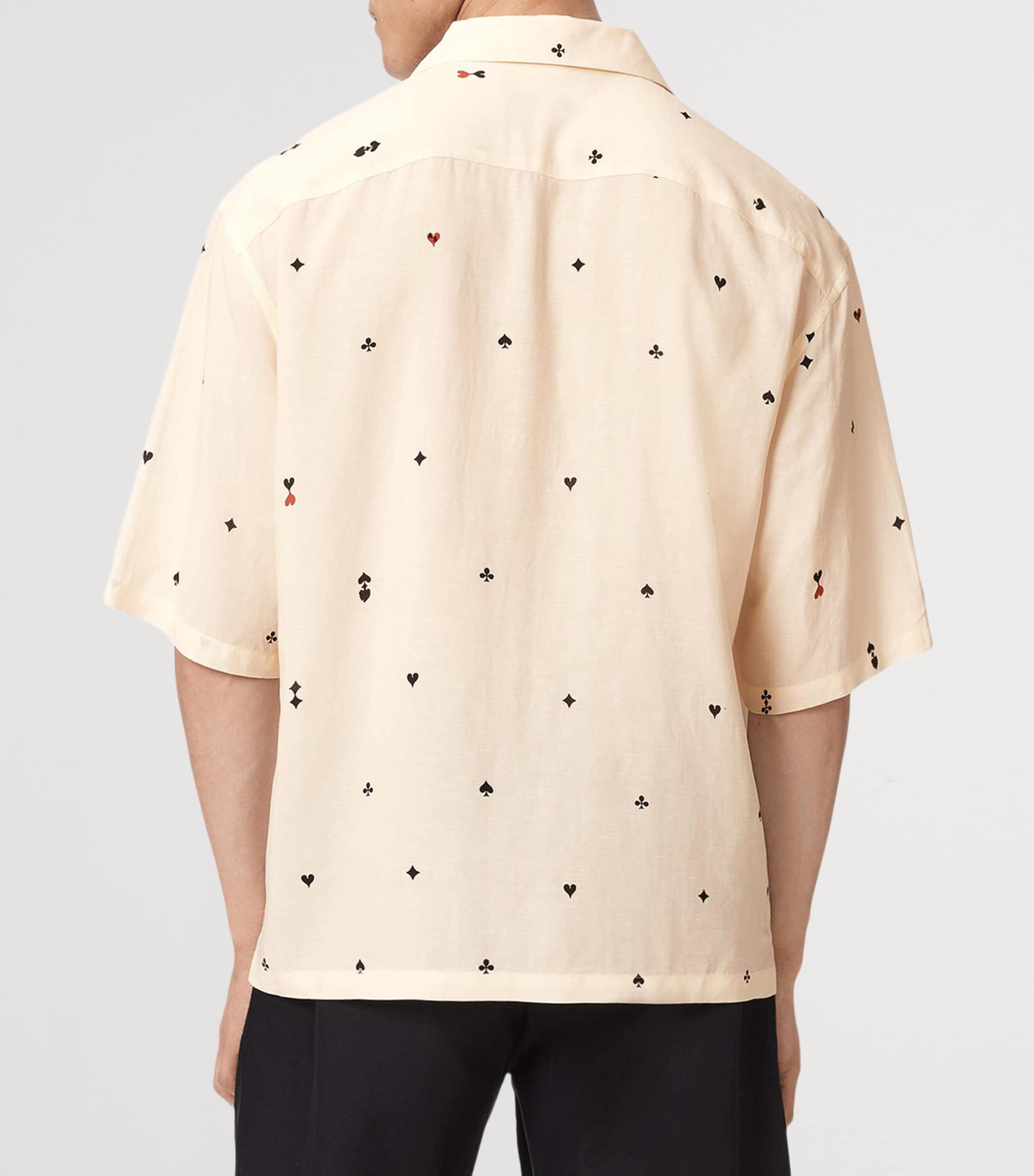 AllSaints Mens Short-Sleeve Cardsuit Shirt Ecru Image 4