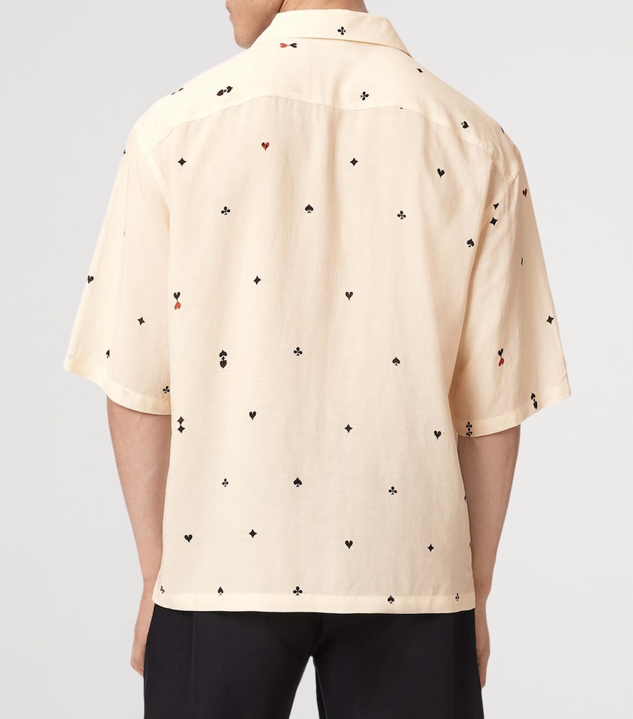 AllSaints Mens Short-Sleeve Cardsuit Shirt Ecru Image 4