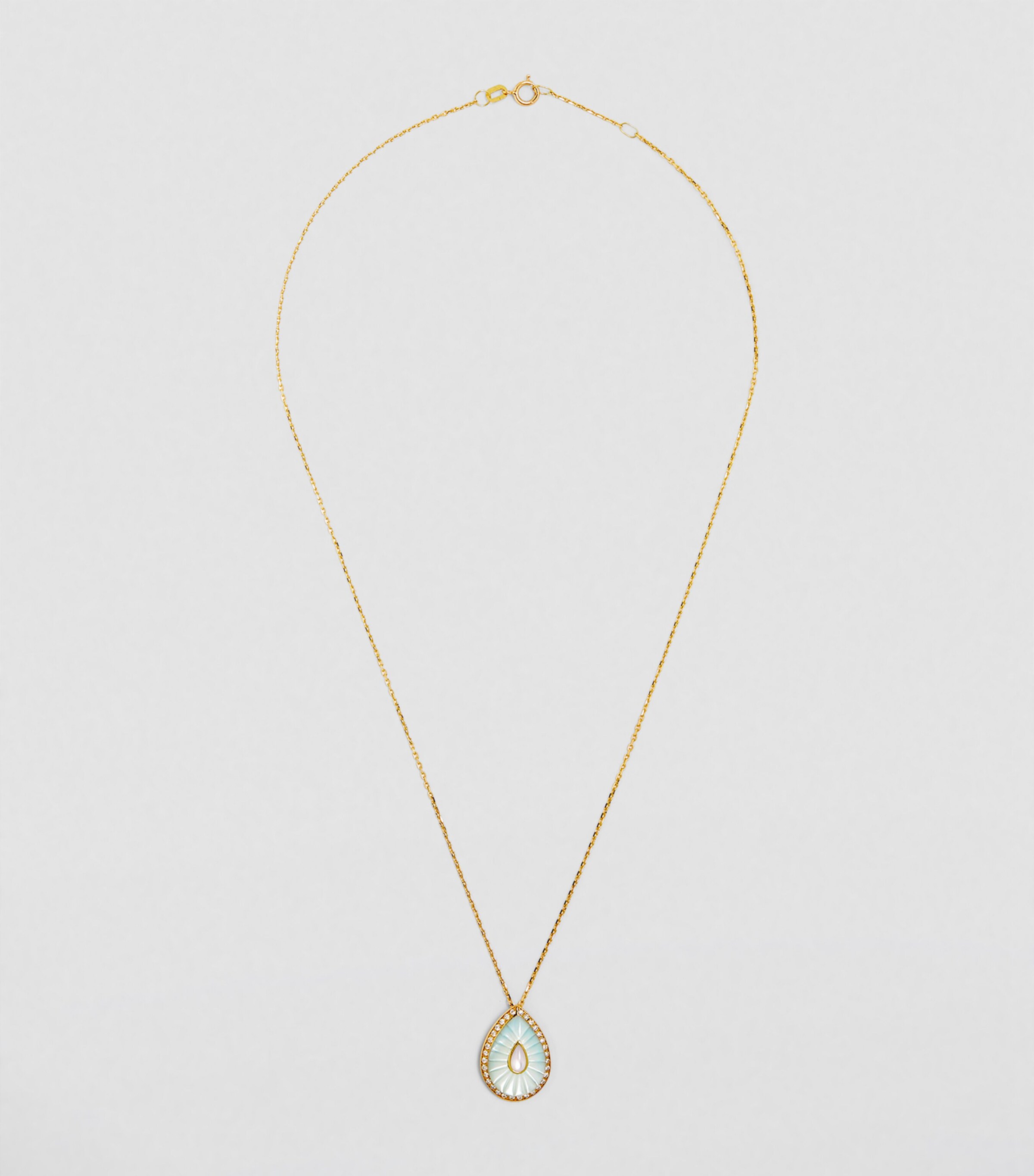 L'ATELIER NAWBAR Yellow Gold, Diamond and Mother-of-Pearl Bond Street Necklace Blue Image 2