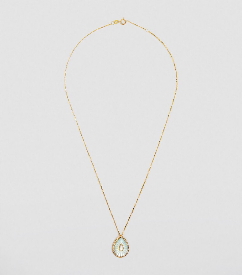 L'ATELIER NAWBAR Yellow Gold, Diamond and Mother-of-Pearl Bond Street Necklace Blue Image 2