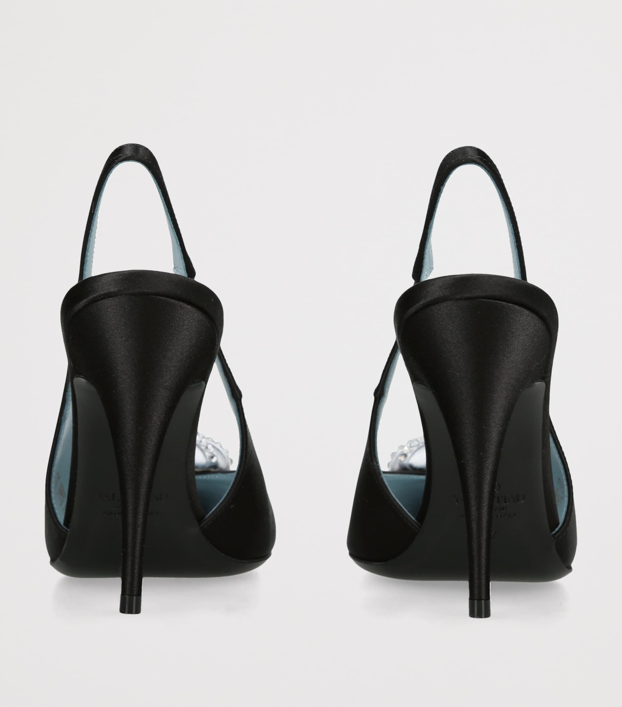 Valentino Garavani Satin Coeur Royal Slingback Pumps 100 Blk/other Image 2