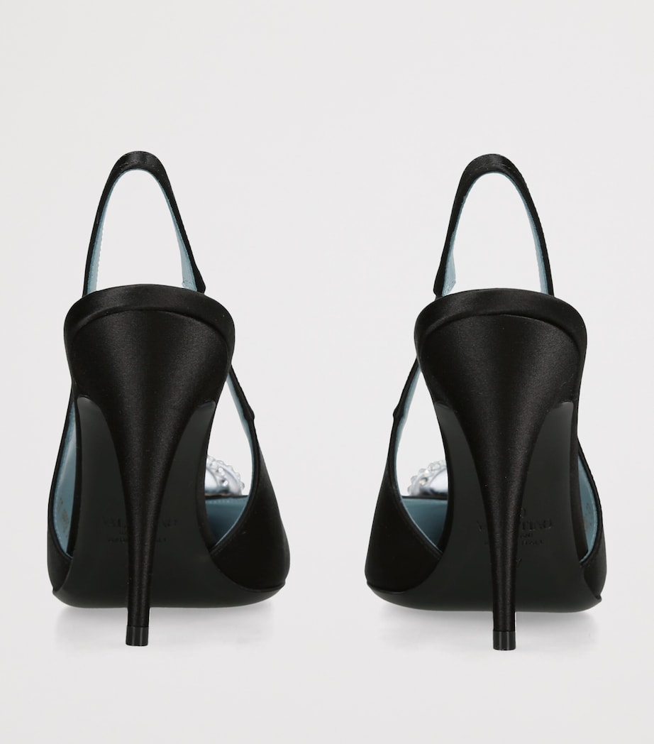 Valentino Garavani Satin Coeur Royal Slingback Pumps 100 Blk/other Image 2