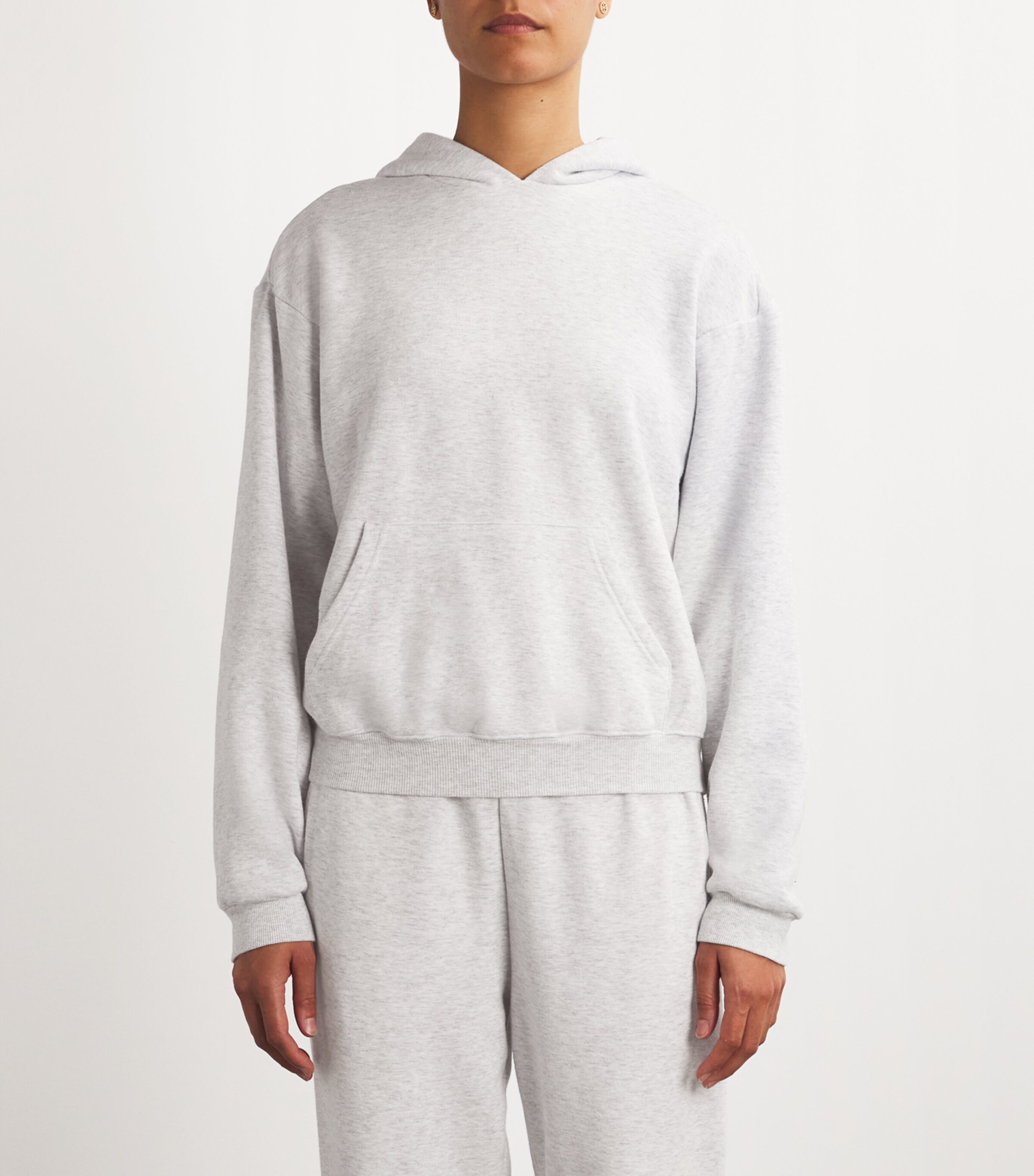 Skims Womens Fleece Classic Hoodie Light Heather Grey Image 3