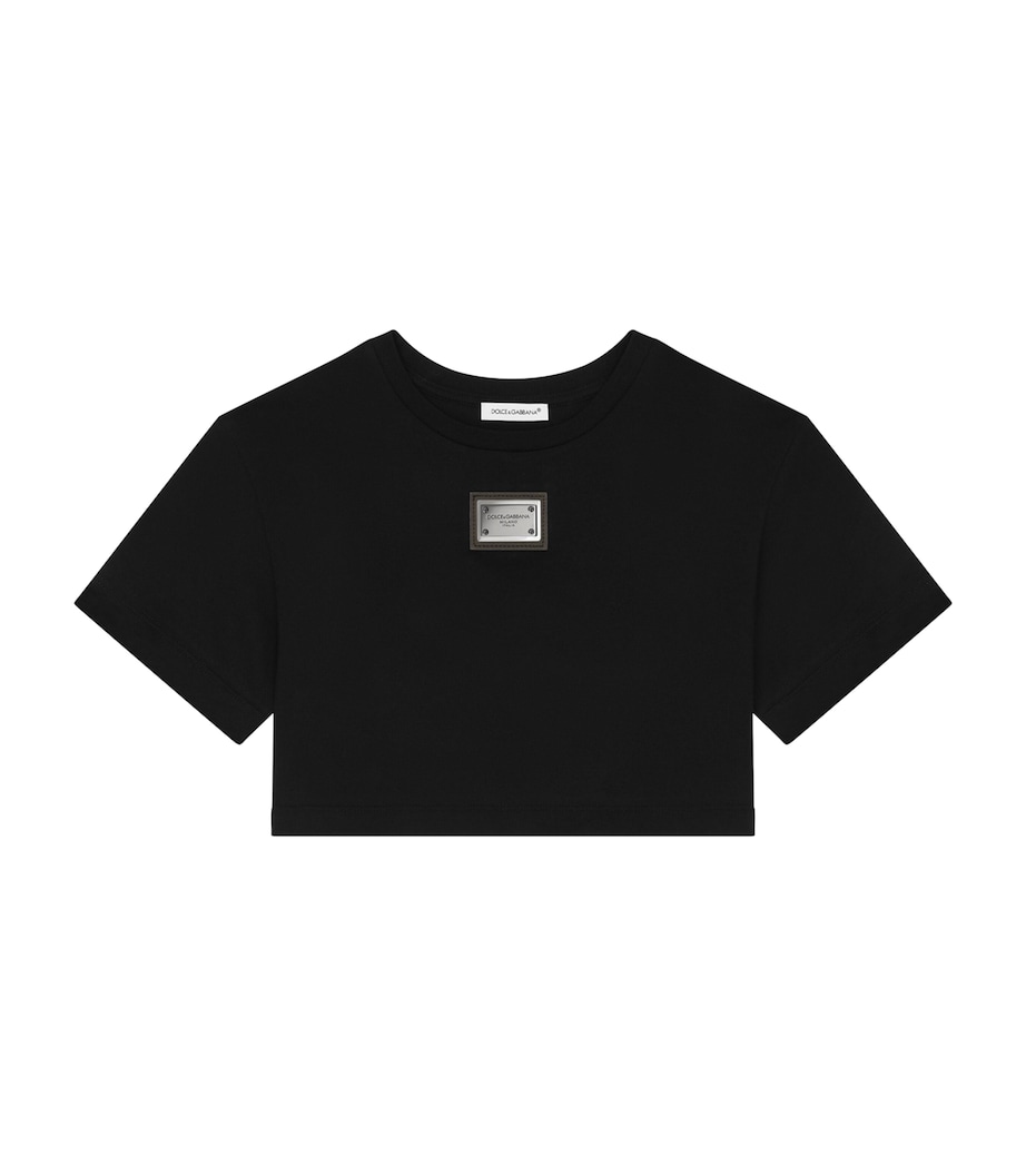 Dolce&Gabbana Kids Jersey Logo Tag T-Shirt (2-6 Years) Black Image 1