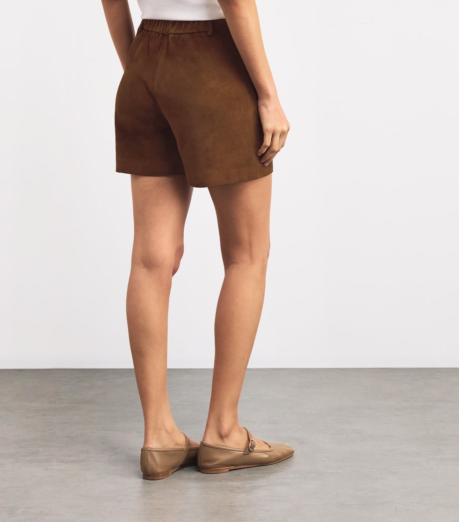 Lambskin Suede Shorts SUEDE HONEY BROWN Image 4