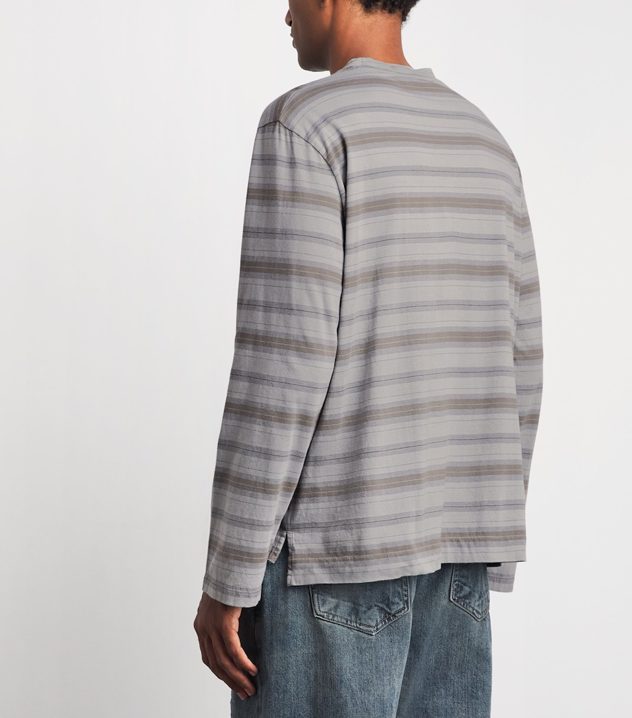 Our Legacy Mens Cotton Stripe Box Long-Sleeve T-Shirt Specture Stripe Image 5