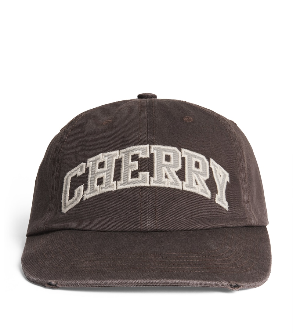 Cherry Los Angeles Cotton Logo Baseball Cap Chocolate