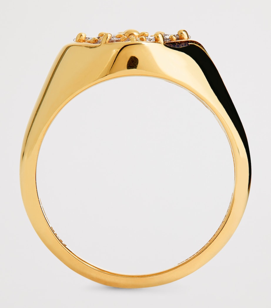 Rose Gold and Diamond La Fantasie Signet Ring (Size 4) 18K RG/WD Image 3