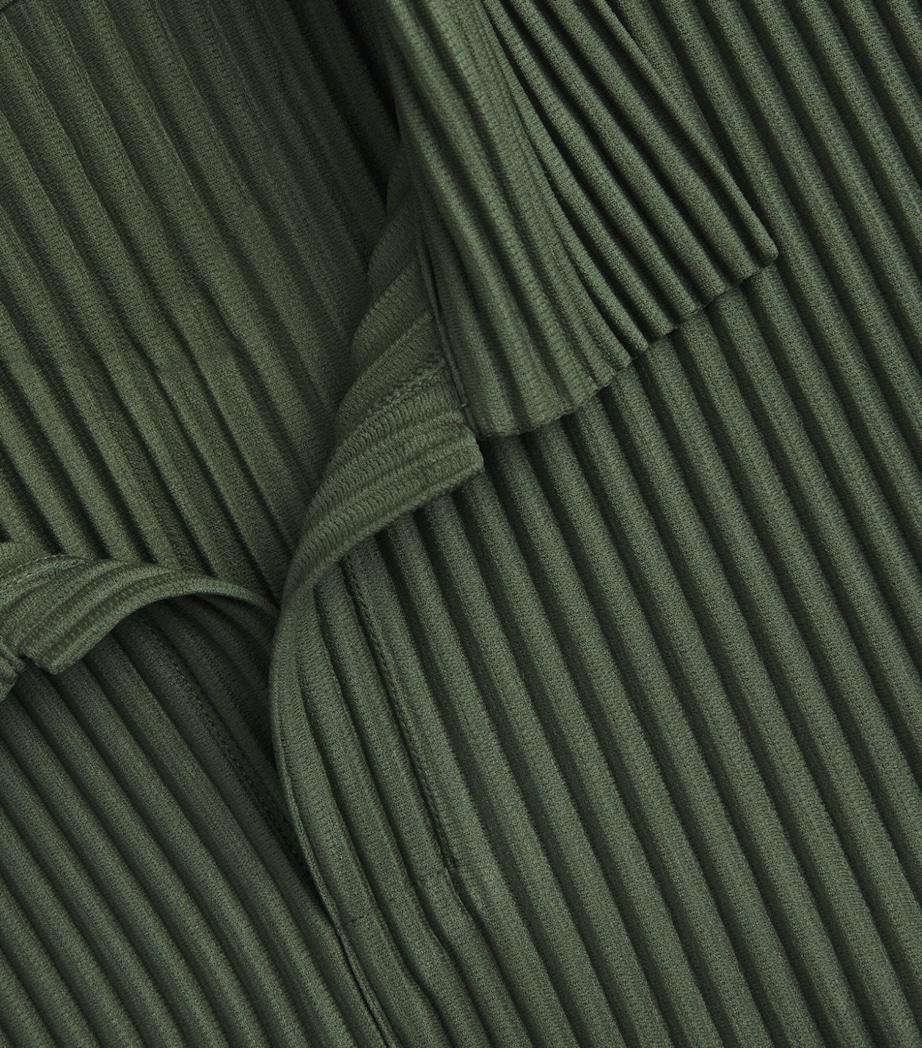 Homme Plissé Issey Miyake Mens Pleated Polo Shirt Duomo Door Green Image 6