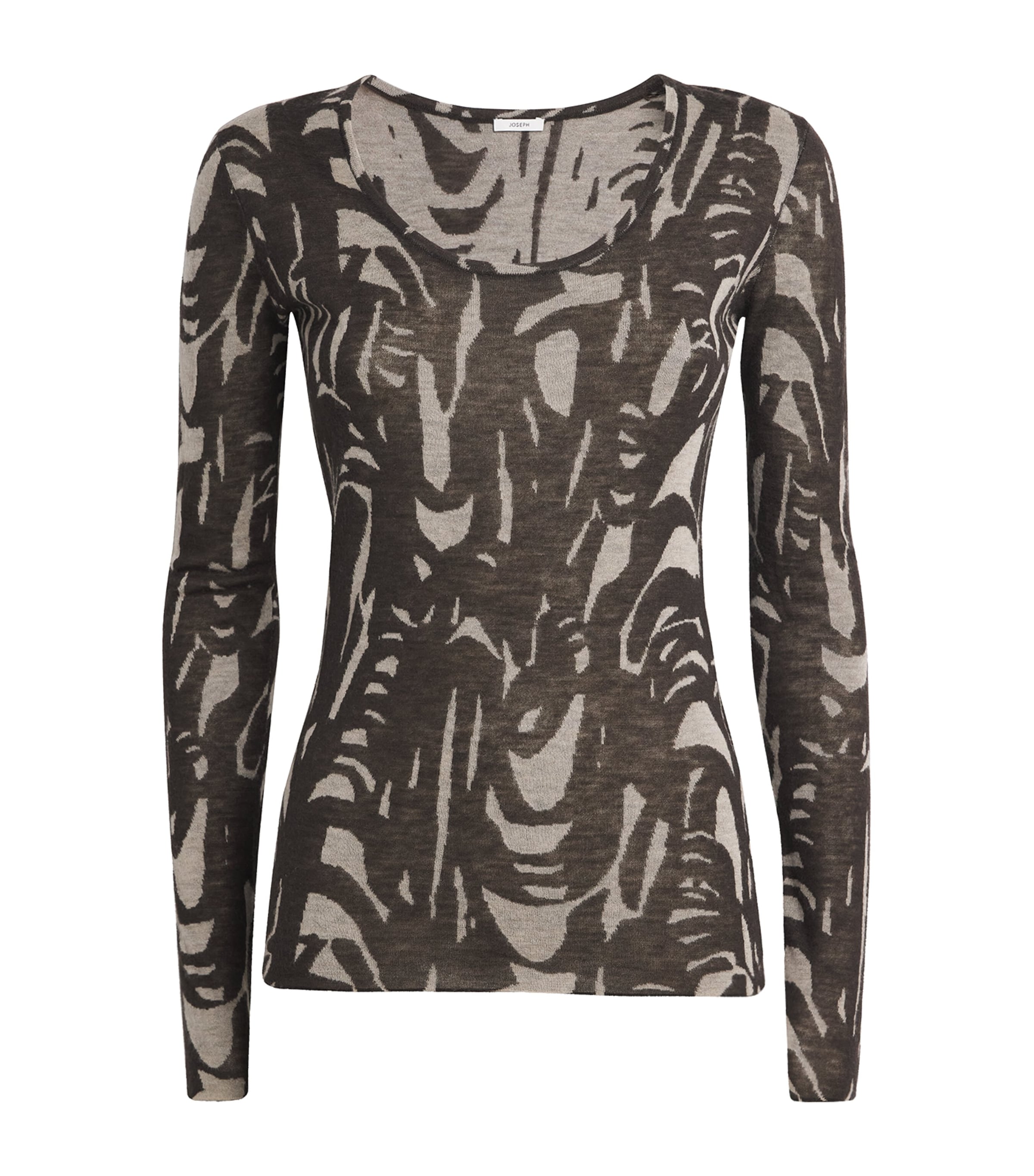 Joseph Womens Cashmere Villa Long-Sleeve T-Shirt Powder/cocoa Image 1