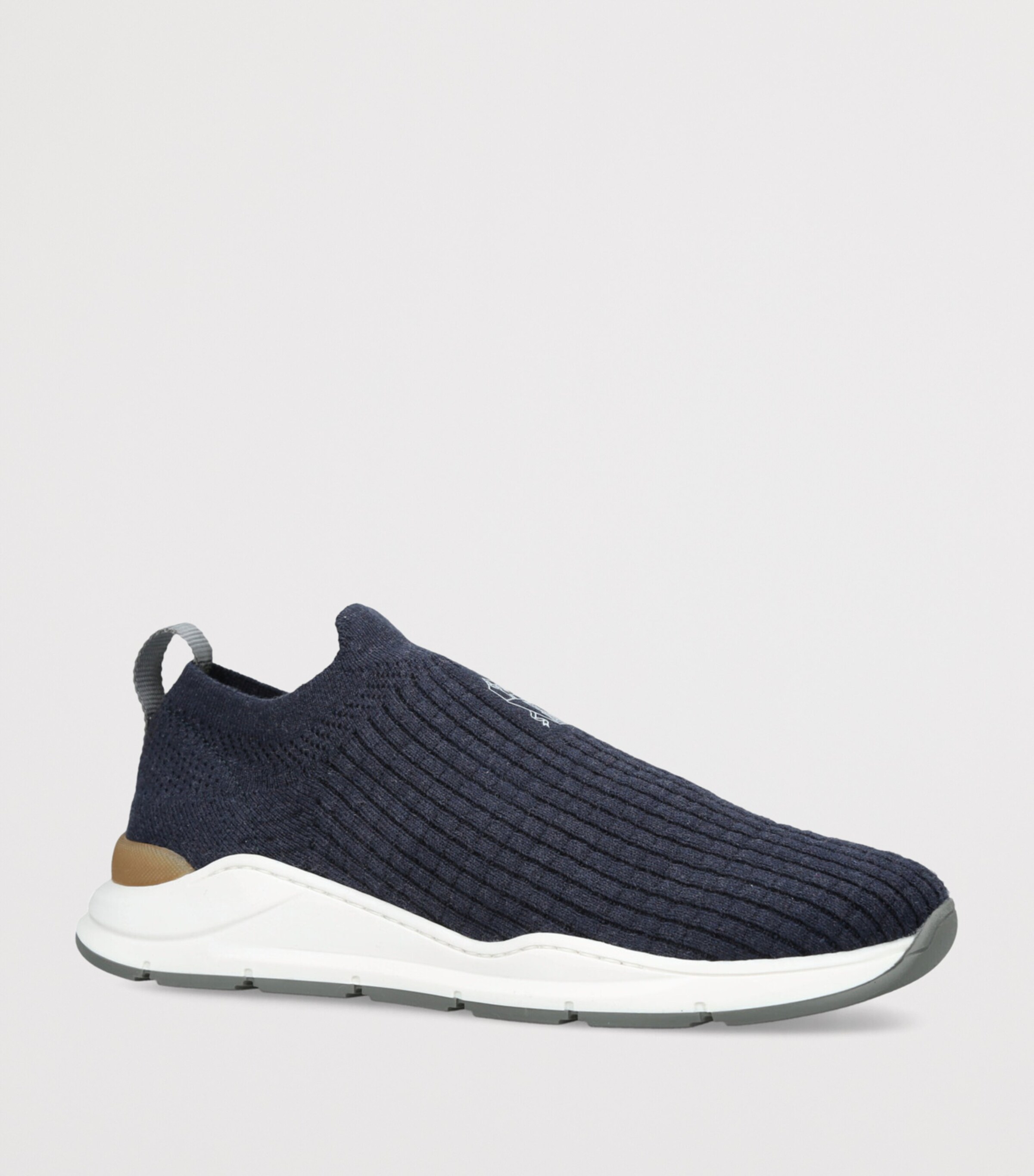Brunello Cucinelli Cotton Knitted Slip-On Sneakers Navy Image 3