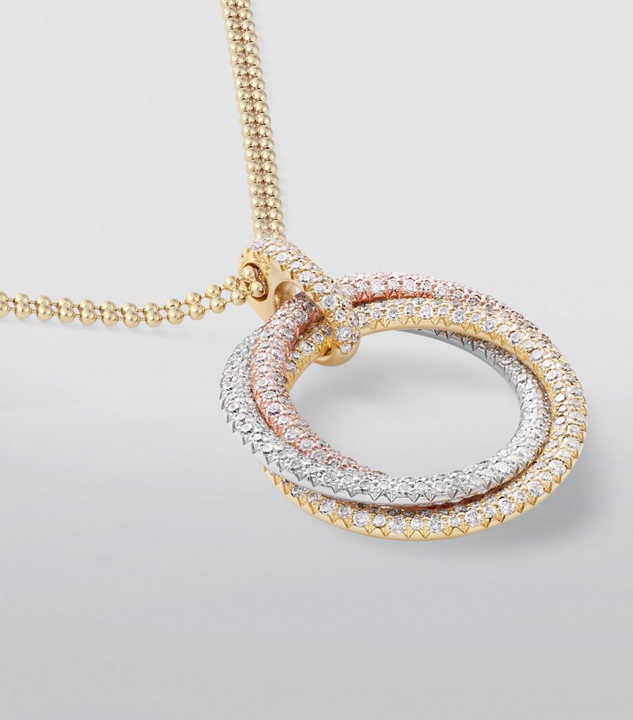 Mixed Gold and Diamond Trinity Necklace MIXED GOLD Image 7
